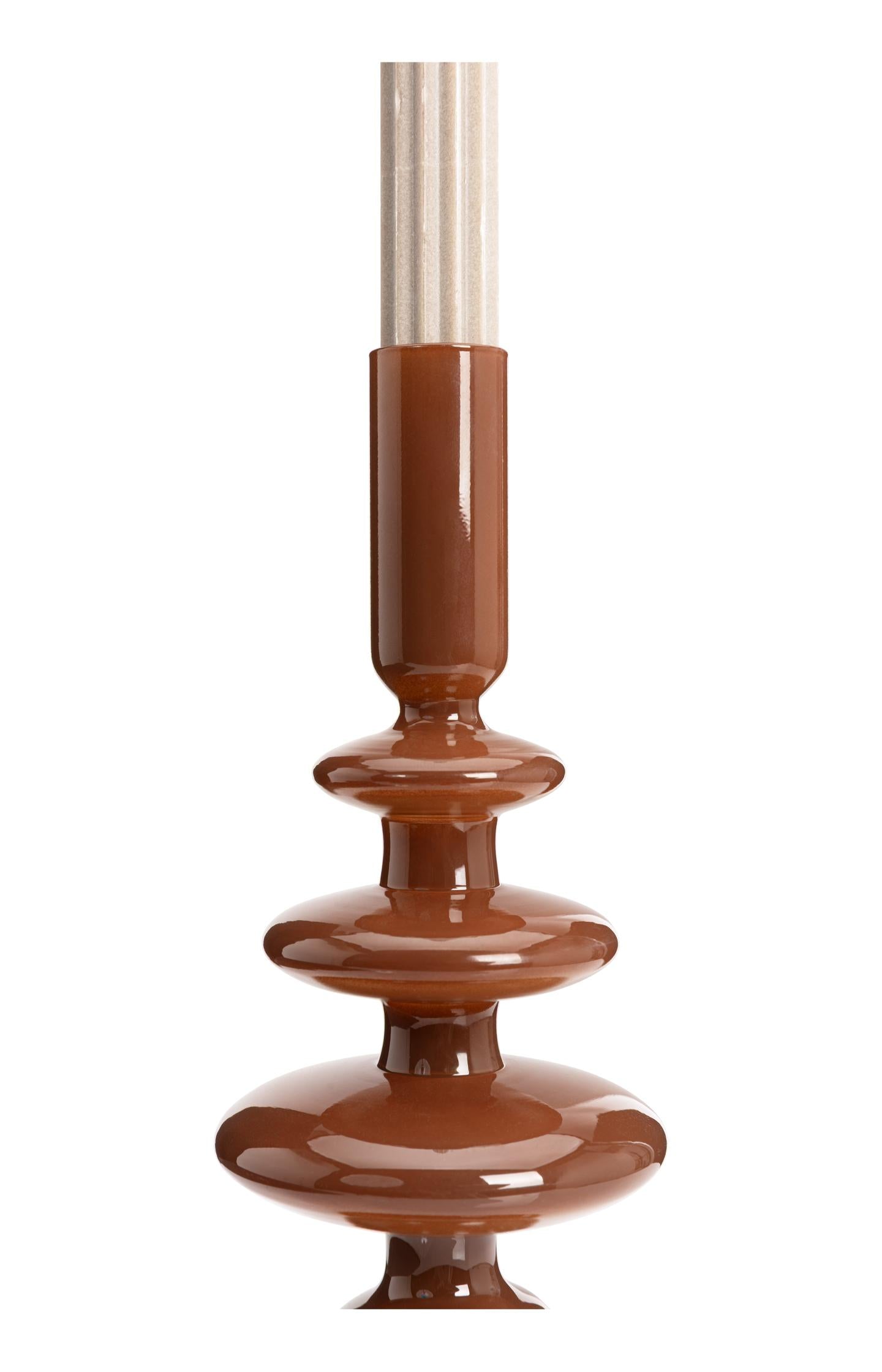 Glossy glass candle holder - large