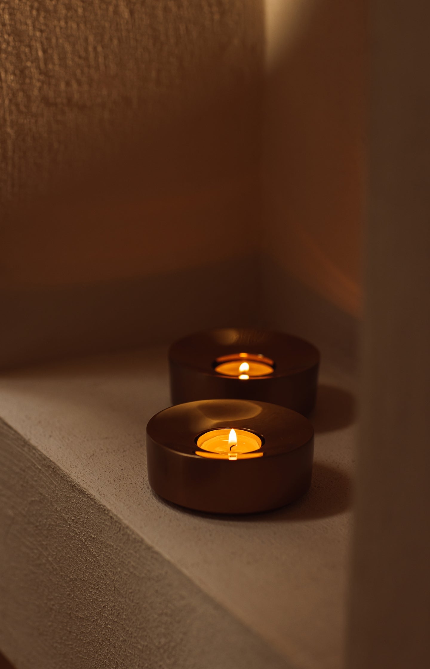 Gold-colored tealight holder
