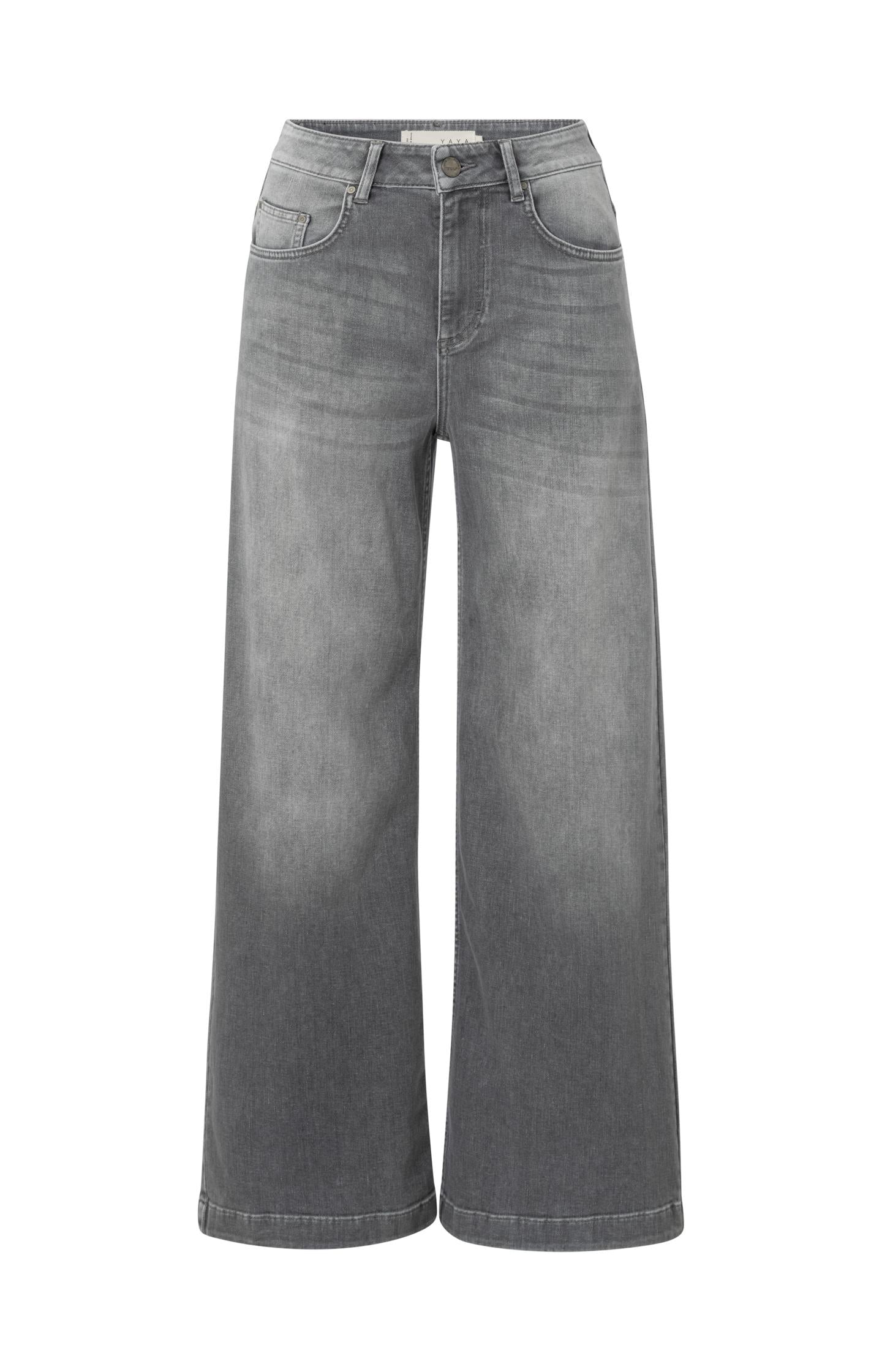 Gray jeans with high waist, extra wide legs and pockets - L30 - Type: product