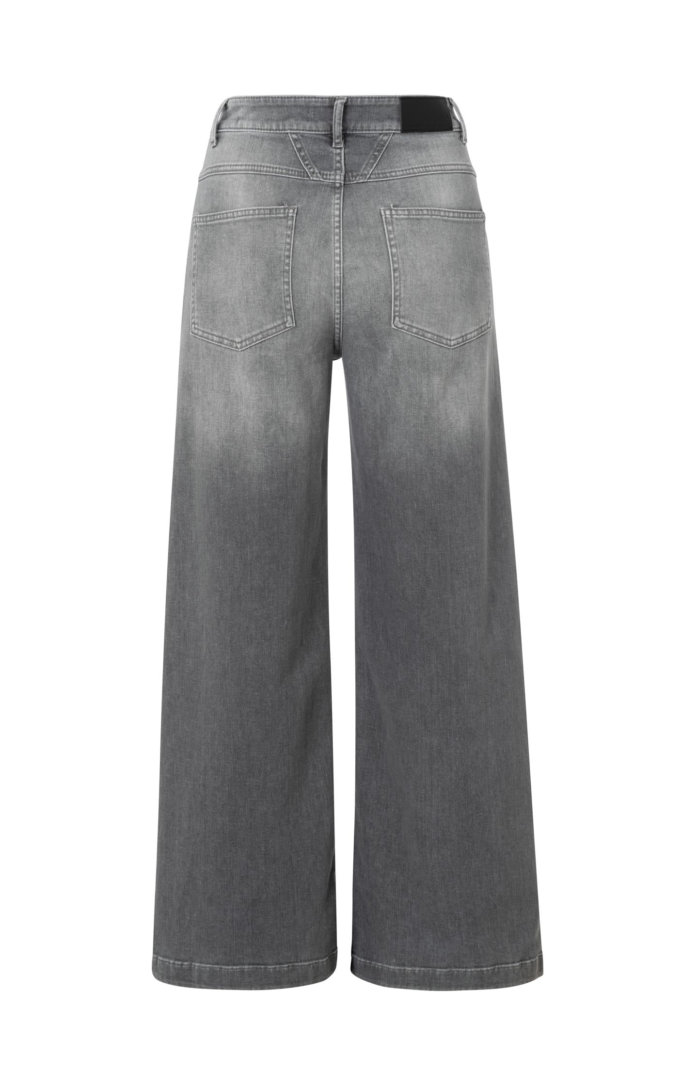 Gray jeans with high waist, extra wide legs and pockets - L30