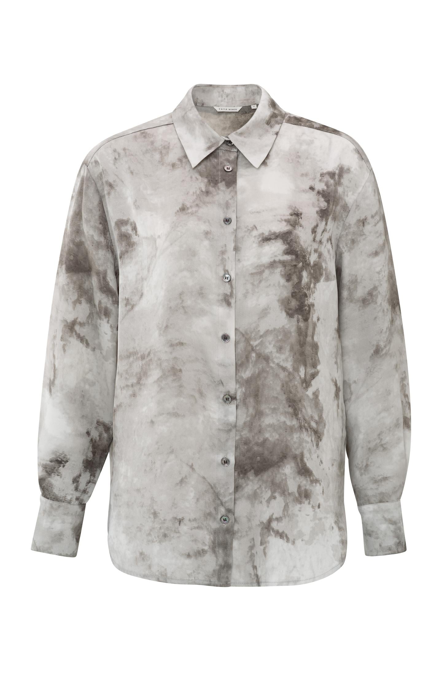 Grey blouse with abstract print and button closure - Type: product