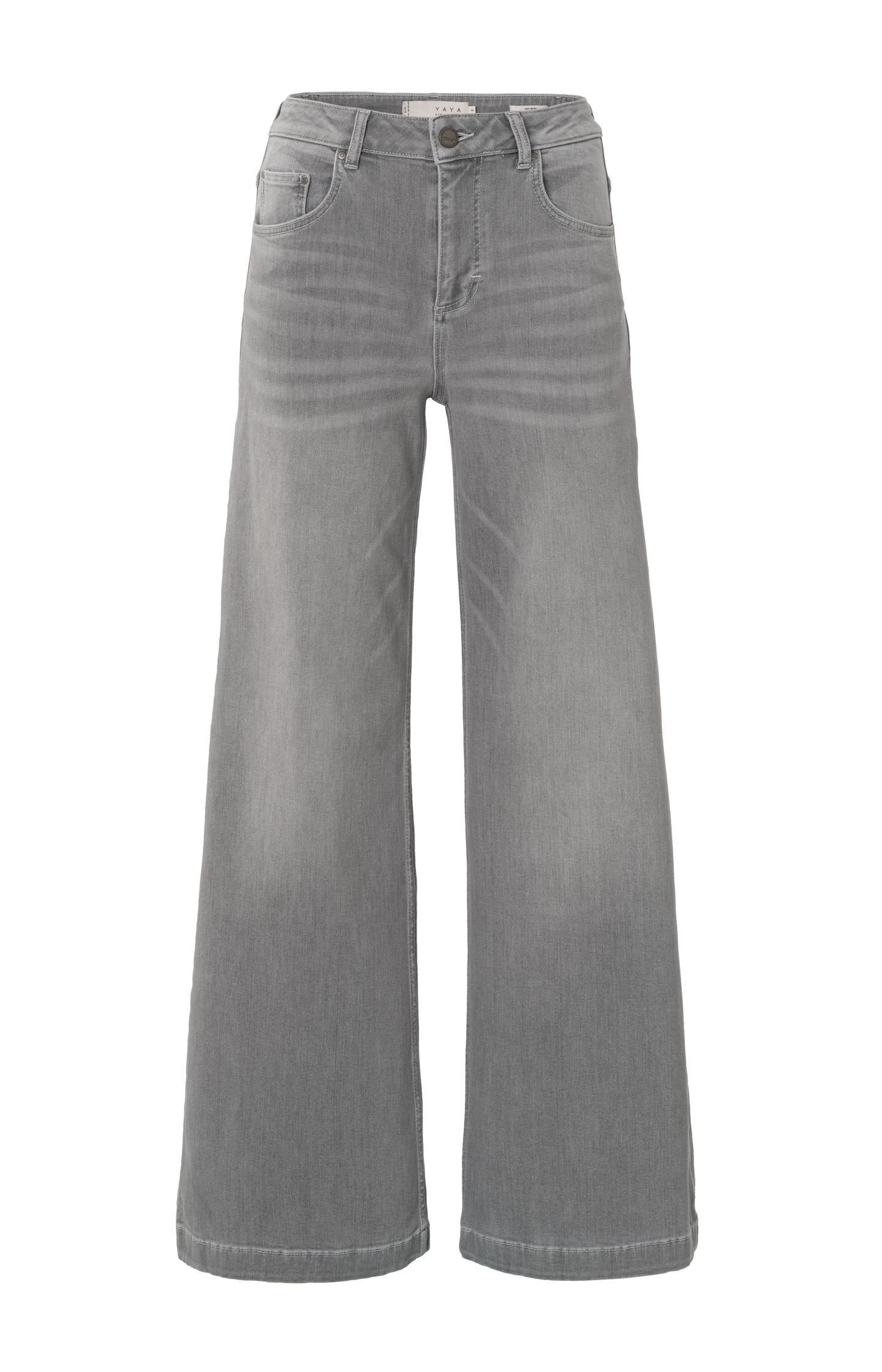 Grey denim trousers with extra wide legs and high waist - L34 - Type: product