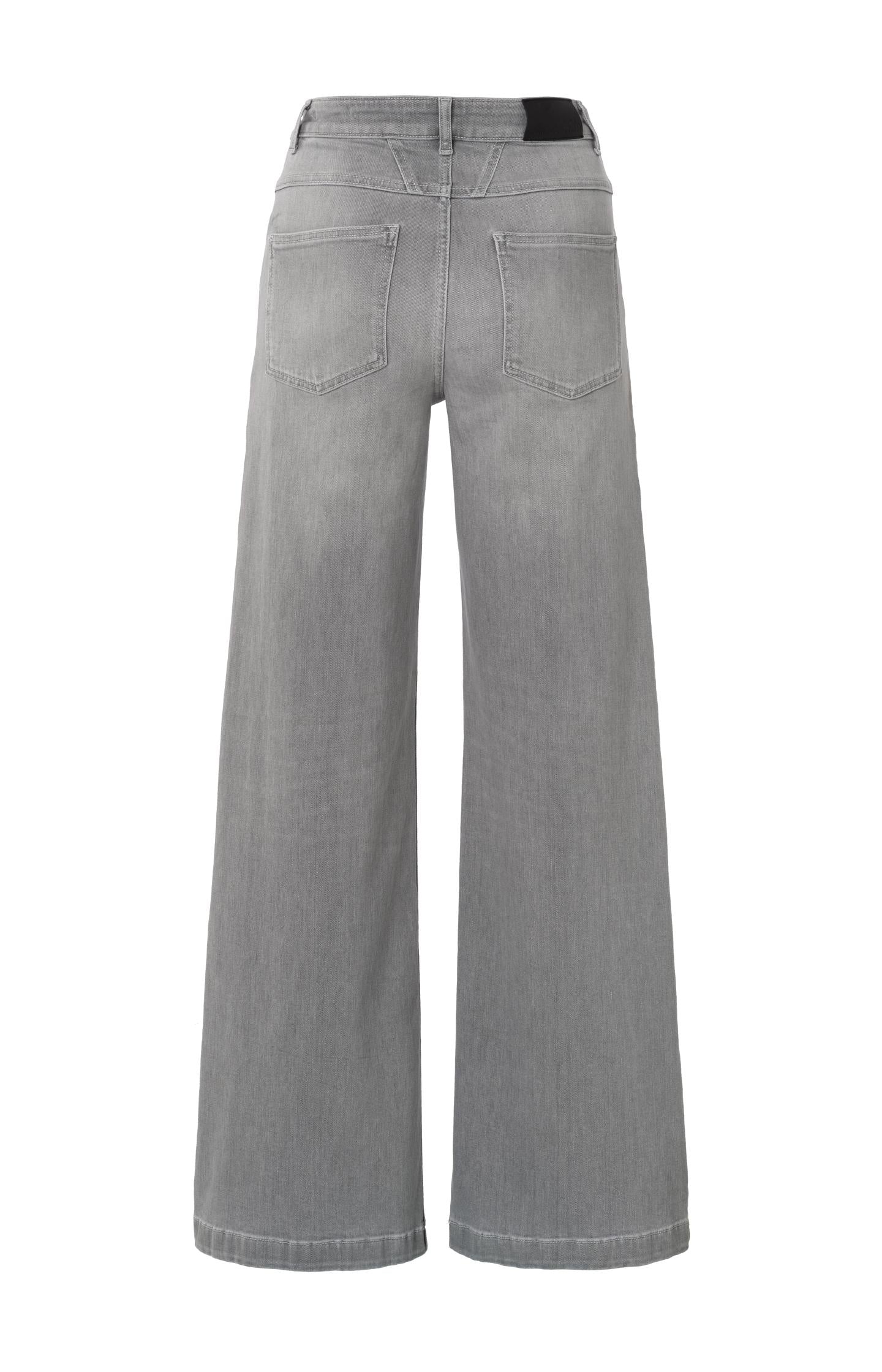 Grey denim trousers with extra wide legs and high waist - L34