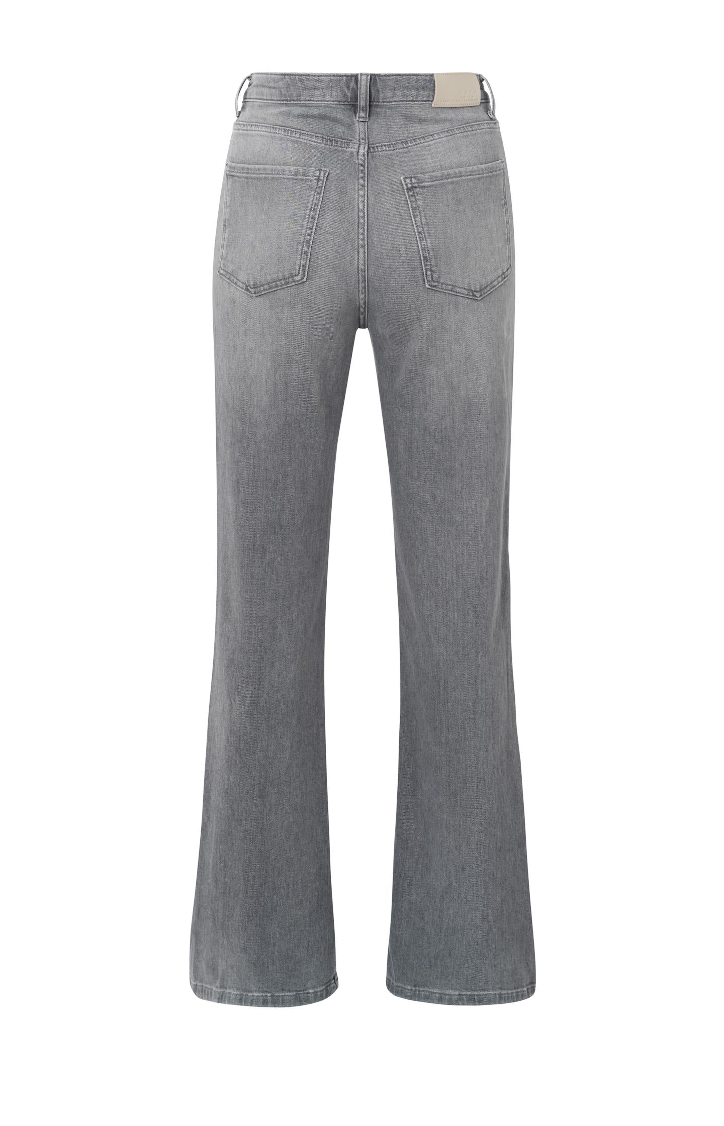 Grey wide-leg jeans with high waist (L32)