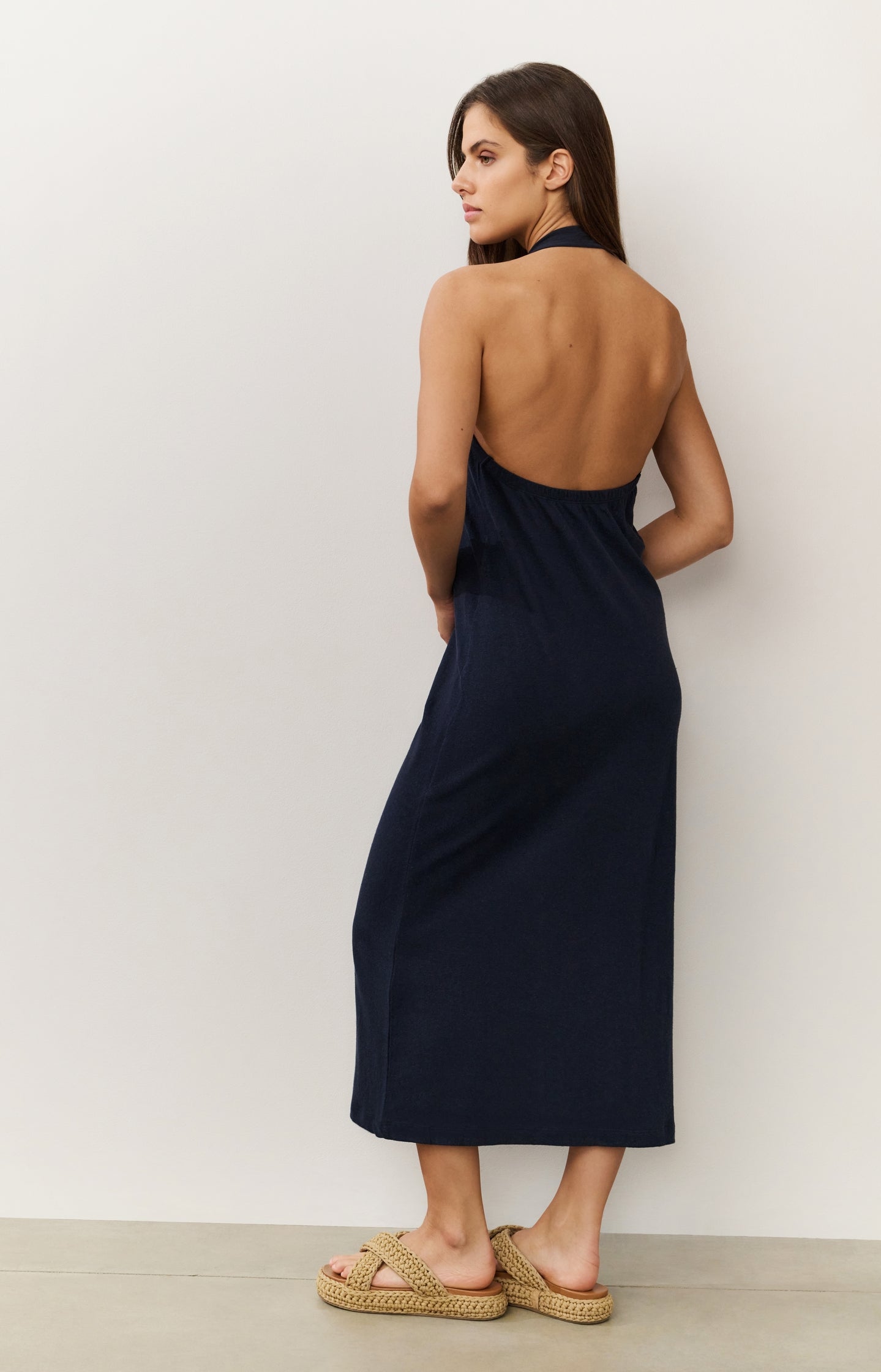 Halter dress with open back