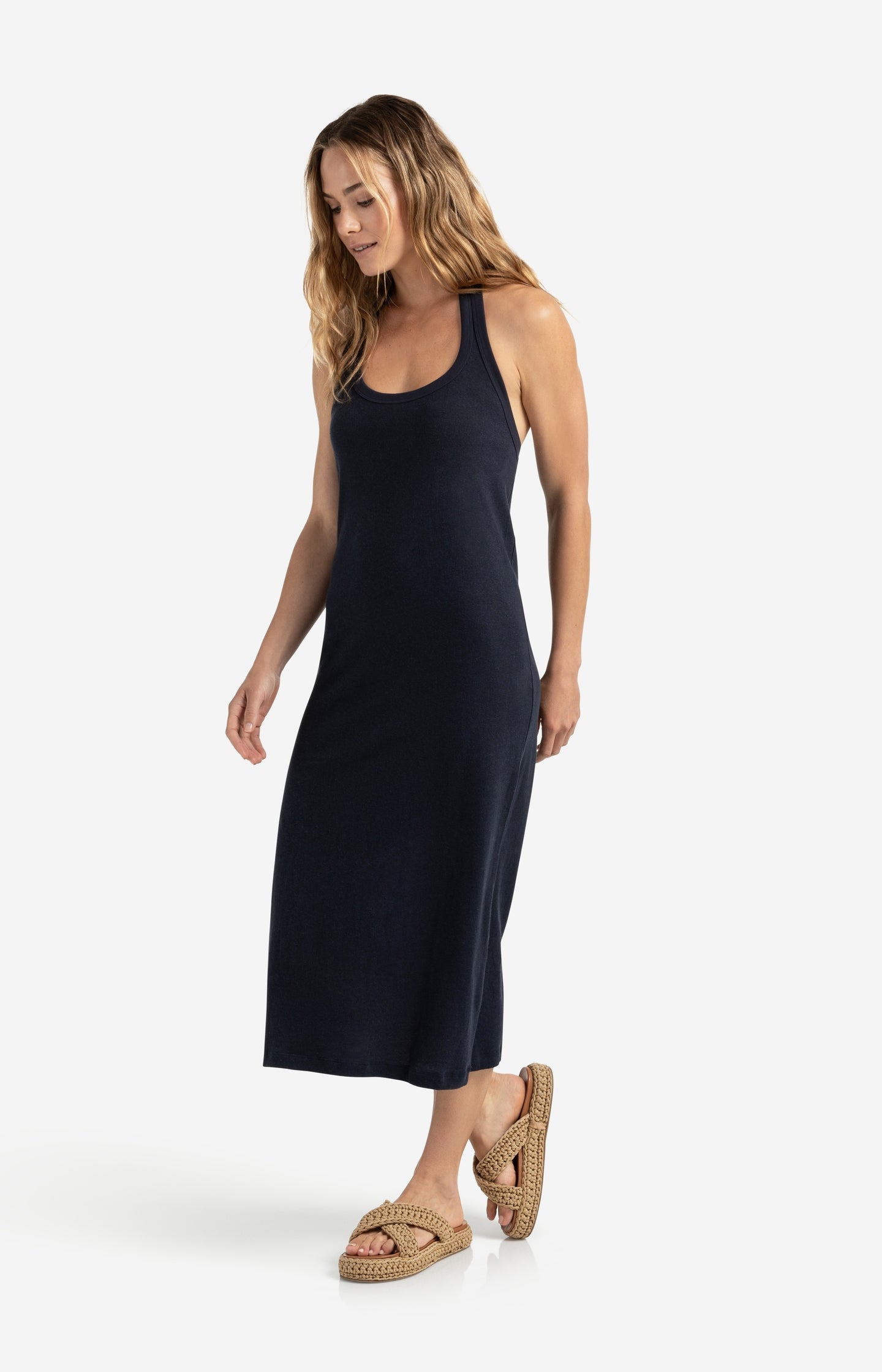 Halter dress with open back