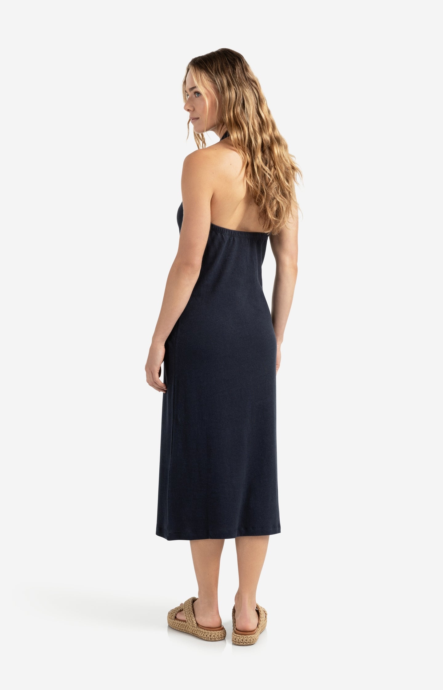 Halter dress with open back
