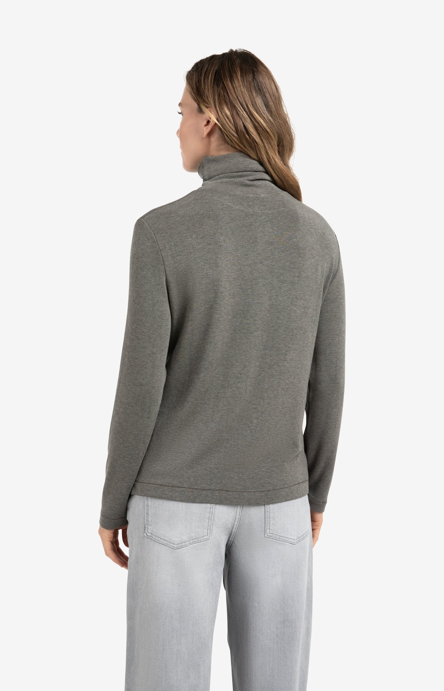 Heavyweight jersey top with turtleneck and long sleeves