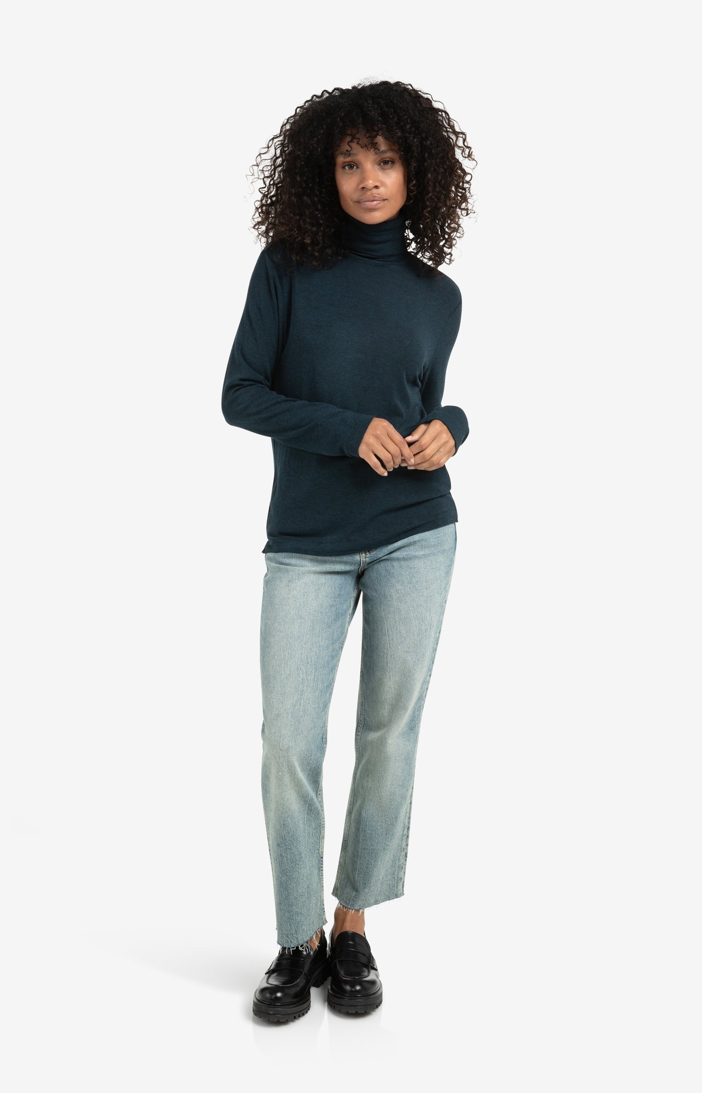 Heavyweight jersey top with turtleneck and long sleeves - Type: lookbook