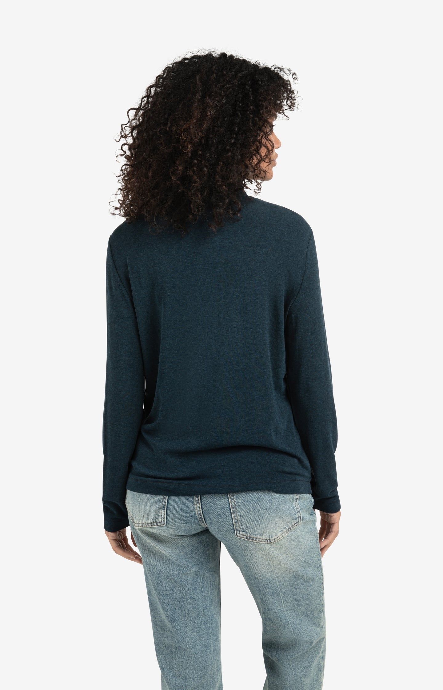 Heavyweight jersey top with turtleneck and long sleeves