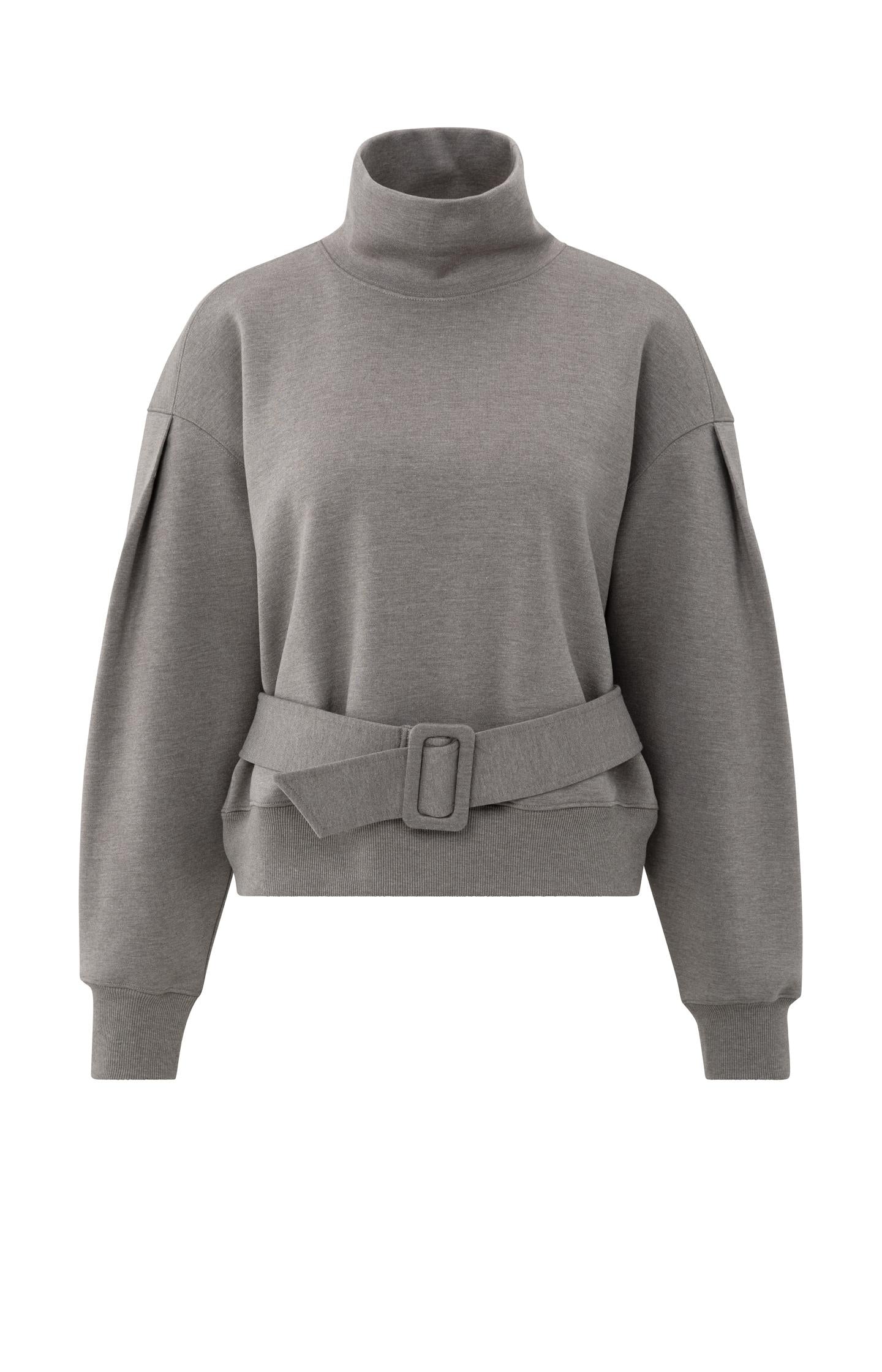 High neck sweatshirt with matching belt and pleated sleeves - Type: product