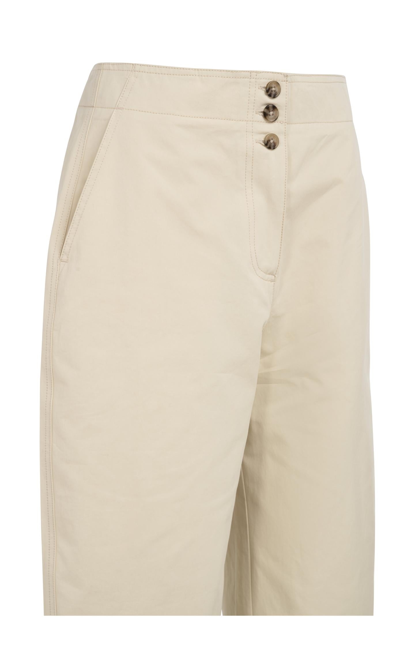 High waist barrel trousers with button detail