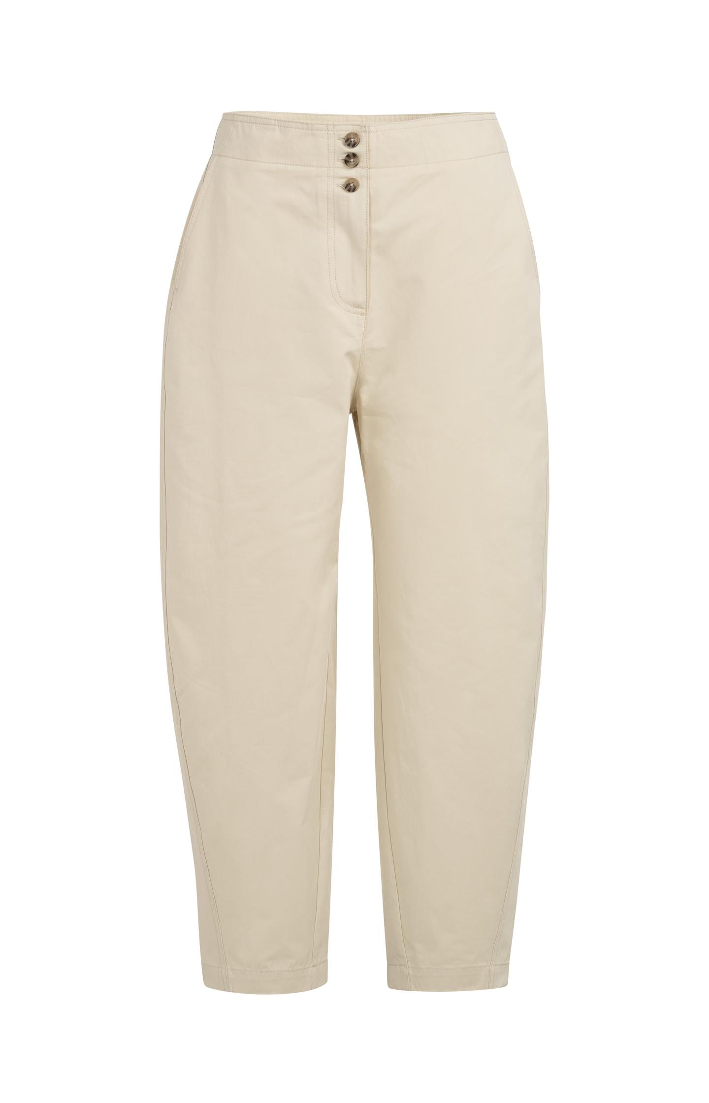 High waist barrel trousers with button detail - Type: product