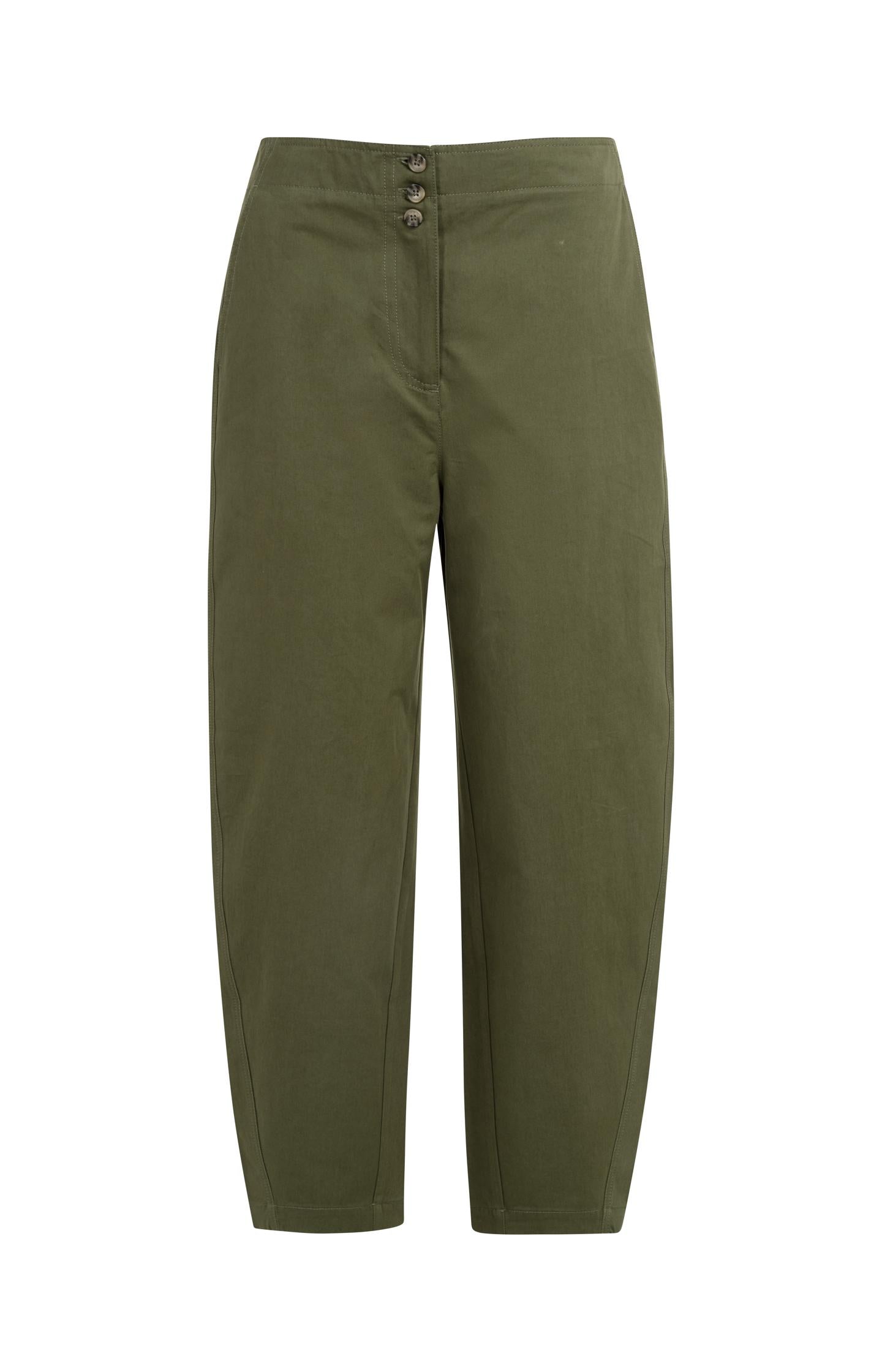 High waist barrel trousers with button detail - Type: product