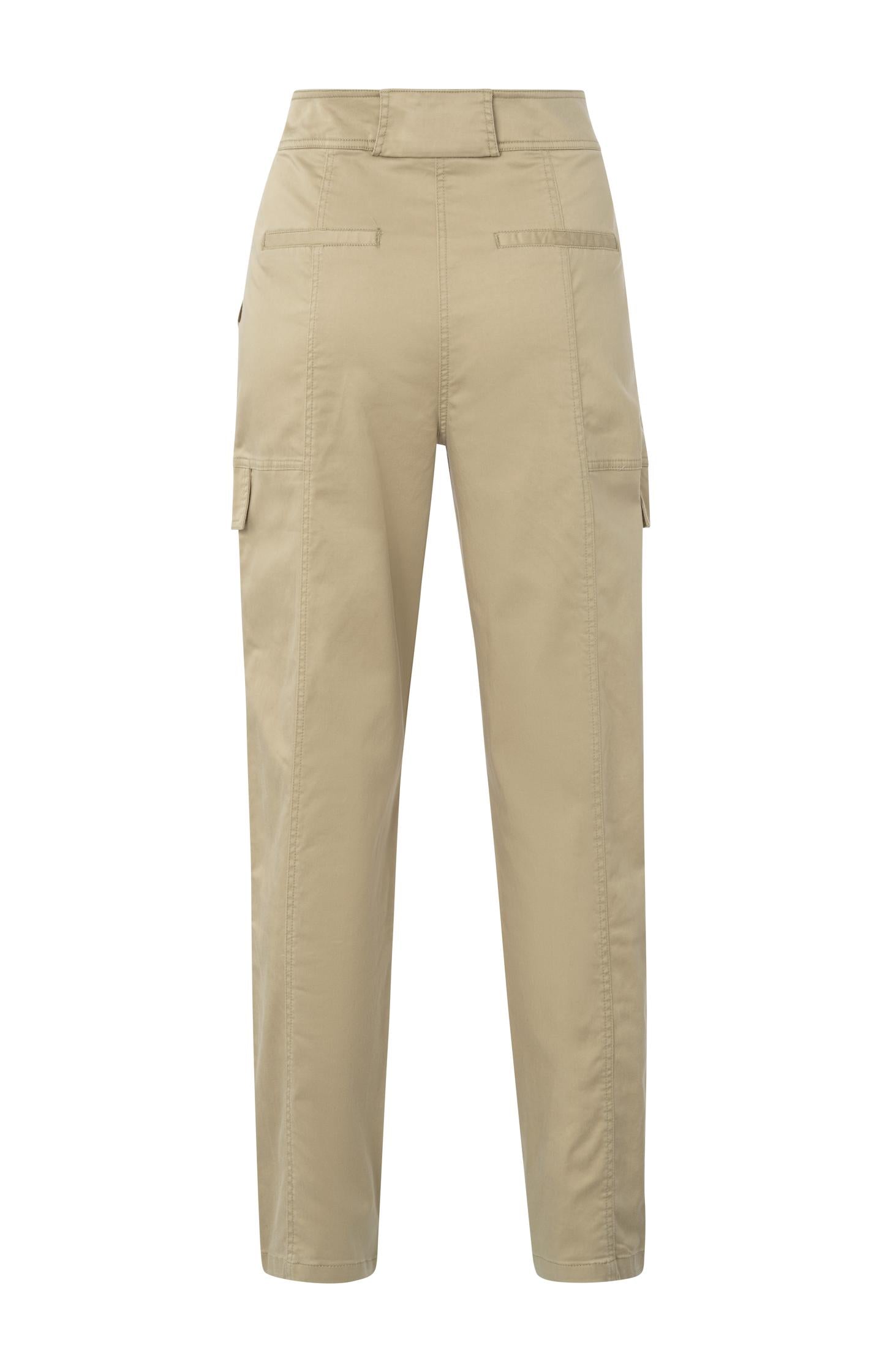 High waist cargo trousers with slim legs and pockets