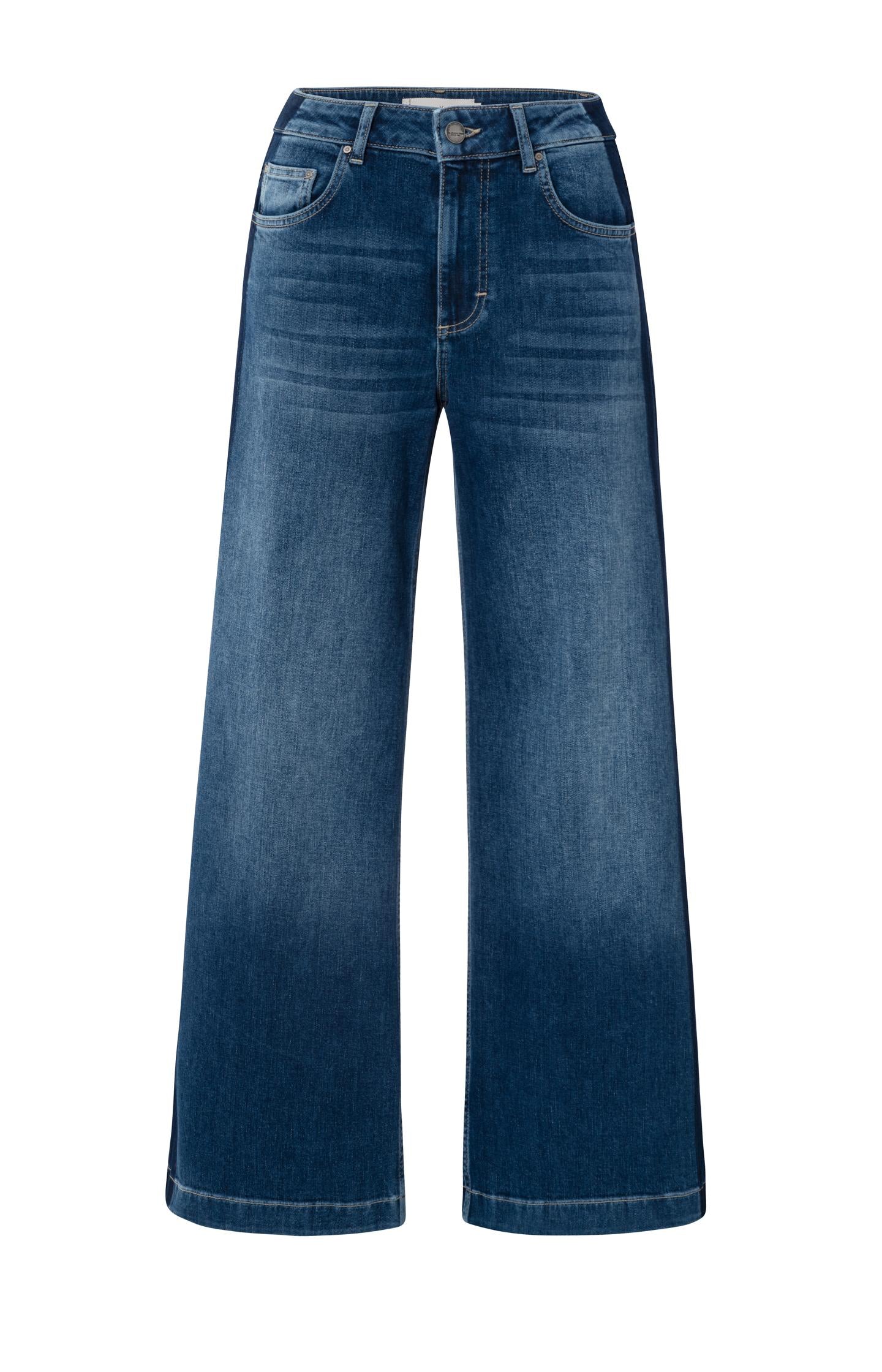 High waist jeans with tape detail and wide legs (L30) - Type: product