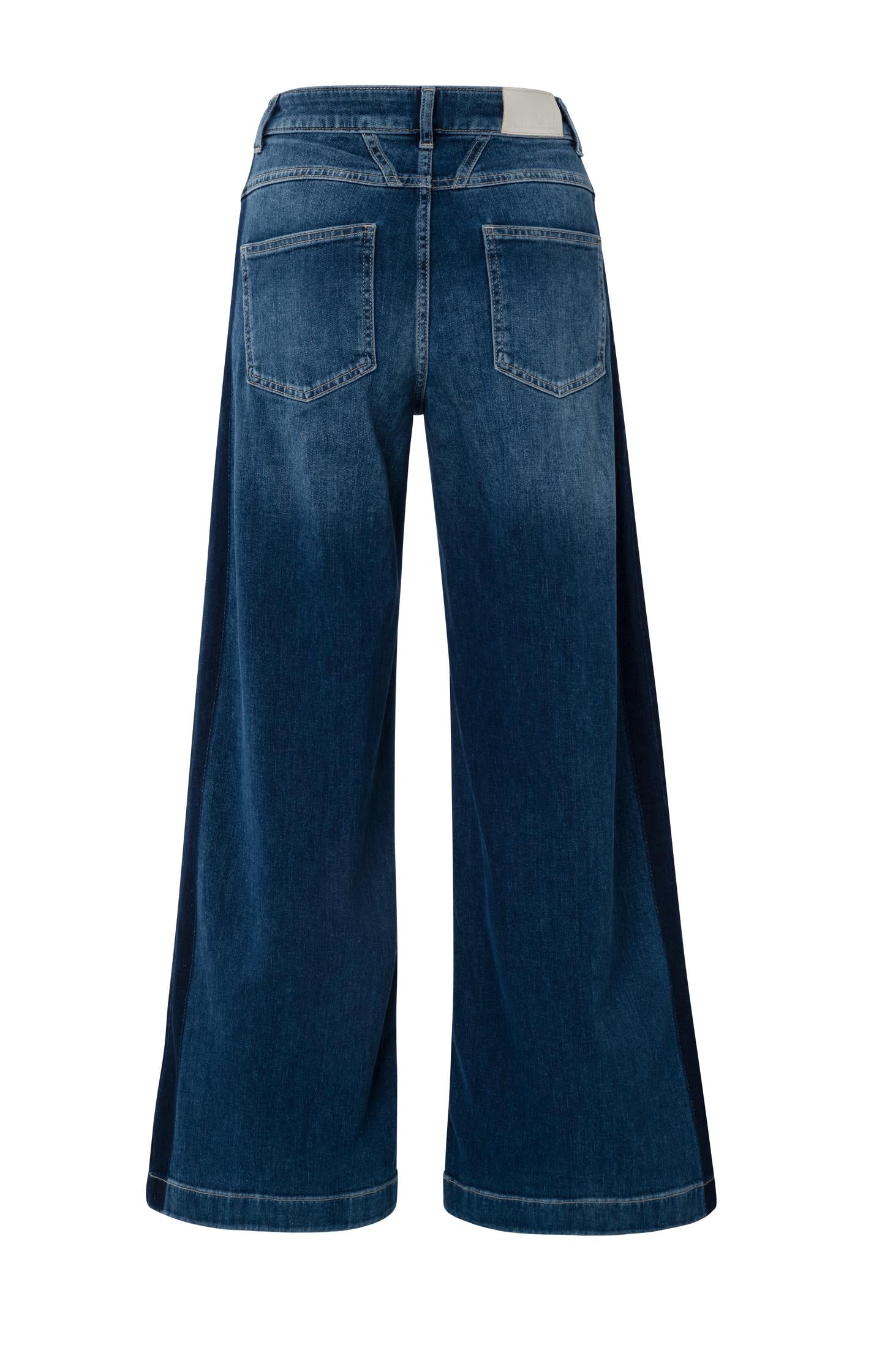 High waist jeans with tape detail and wide legs (L30)