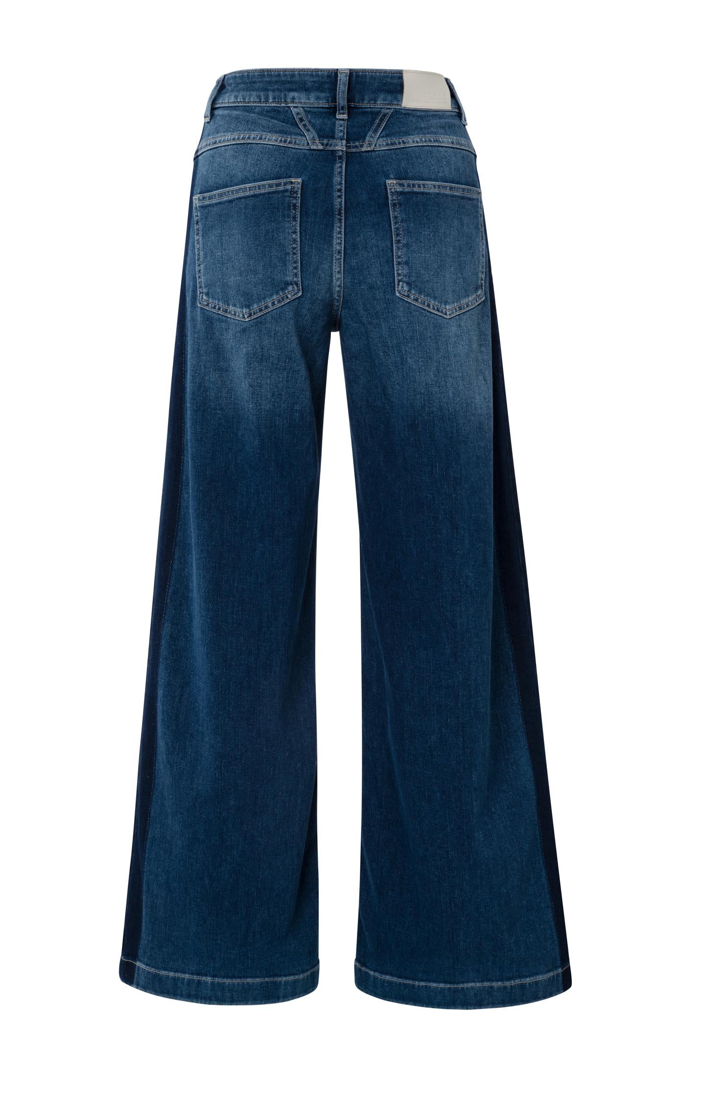 High waist jeans with tape detail and wide legs (L32)