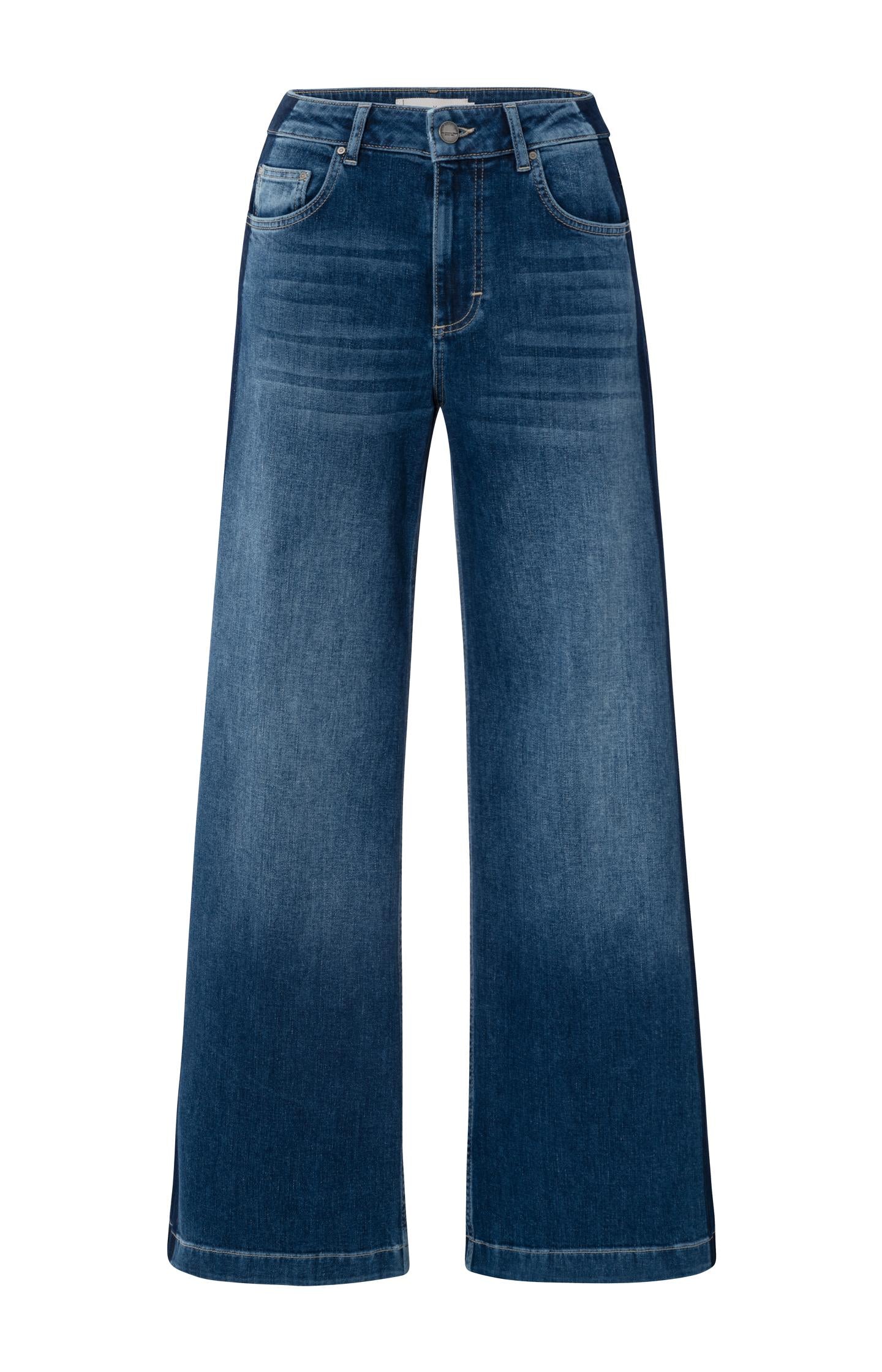 High waist jeans with tape detail and wide legs (L34) - Type: product