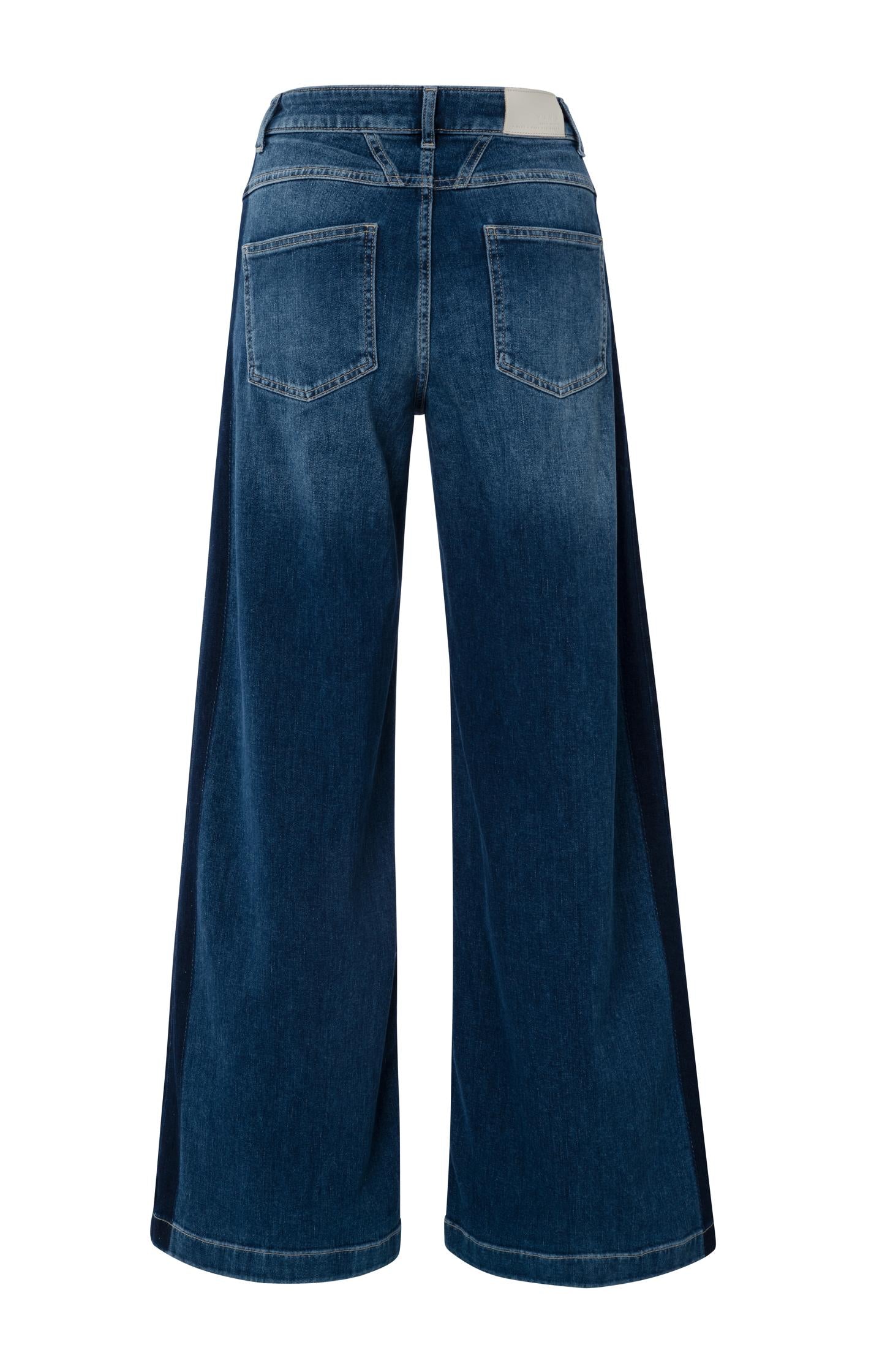 High waist jeans with tape detail and wide legs (L34)