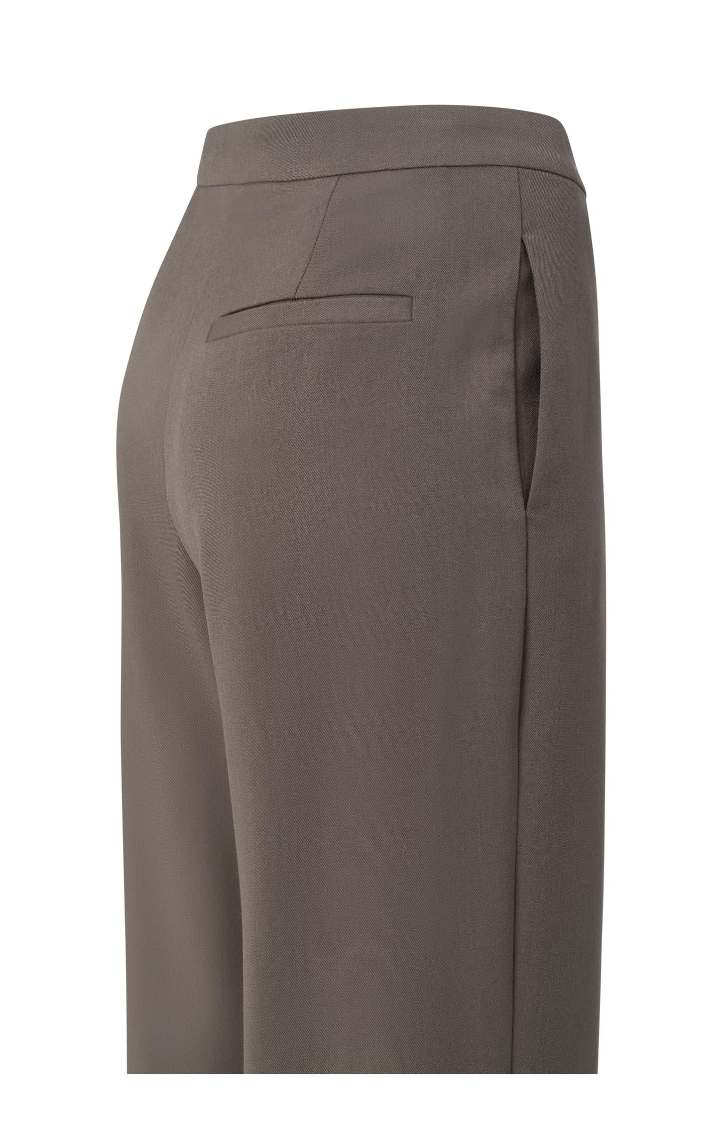 High waist pantalon with wide leg, zip and side pockets