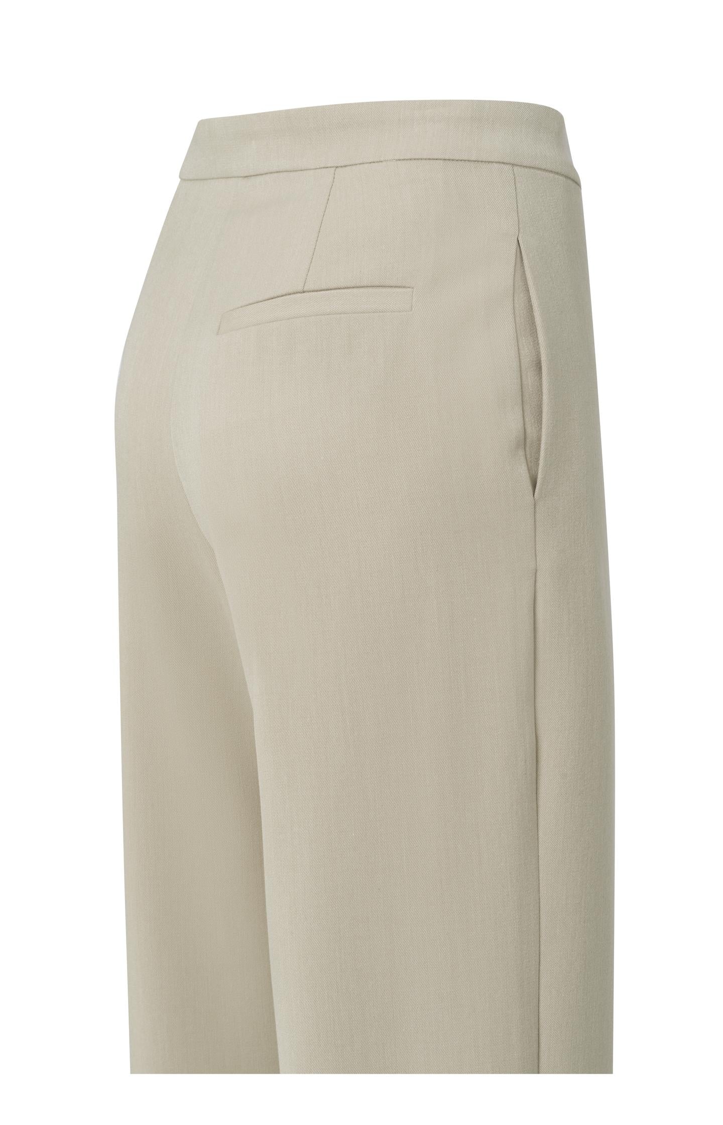 High waist pantalon with wide leg, zip and side pockets