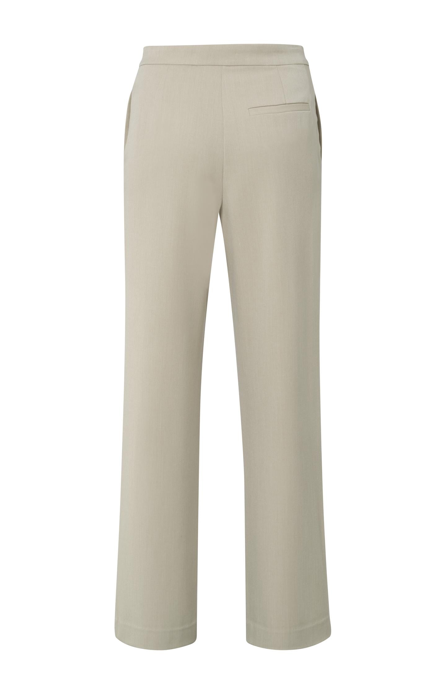 High waist pantalon with wide leg, zip and side pockets