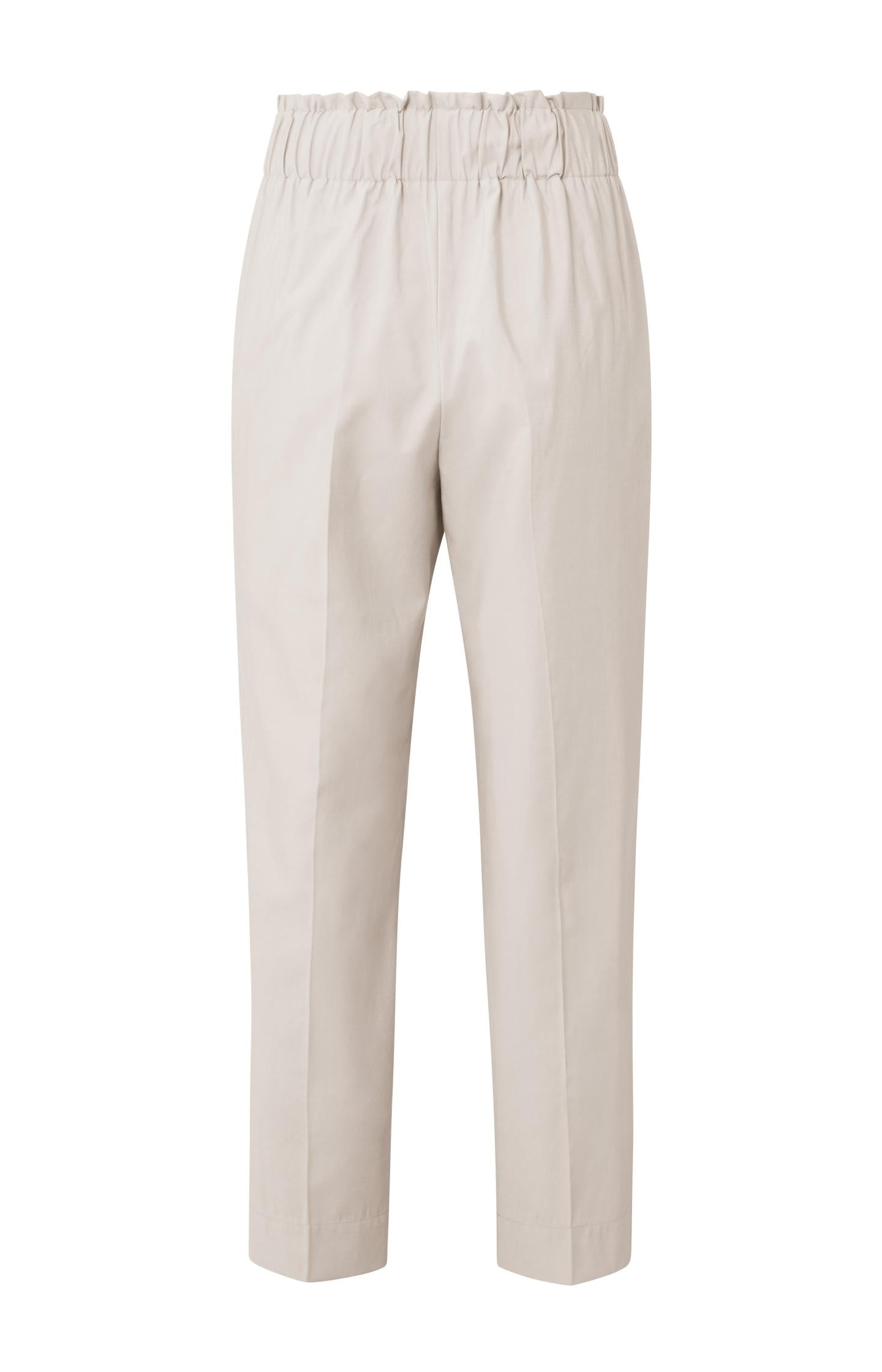 High waist pantalon with zip fly, buttons and pleated detail