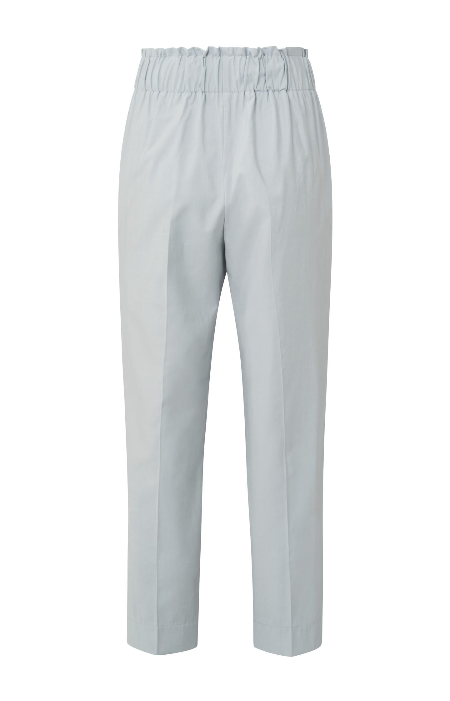 High waist pantalon with zip fly, buttons and pleated detail