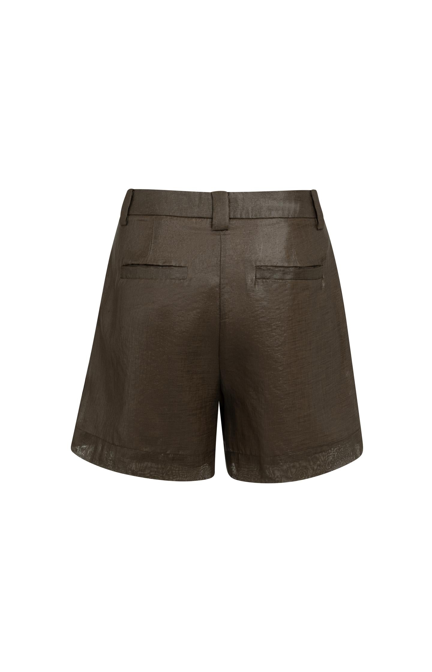 High-waist shorts with subtle sheen - Type: video