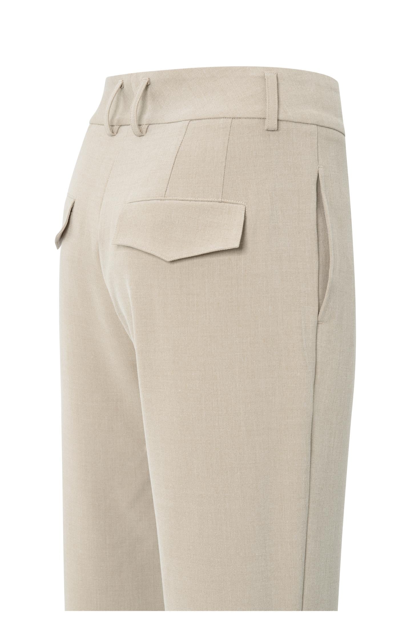 High waist tailored trousers with turn-ups