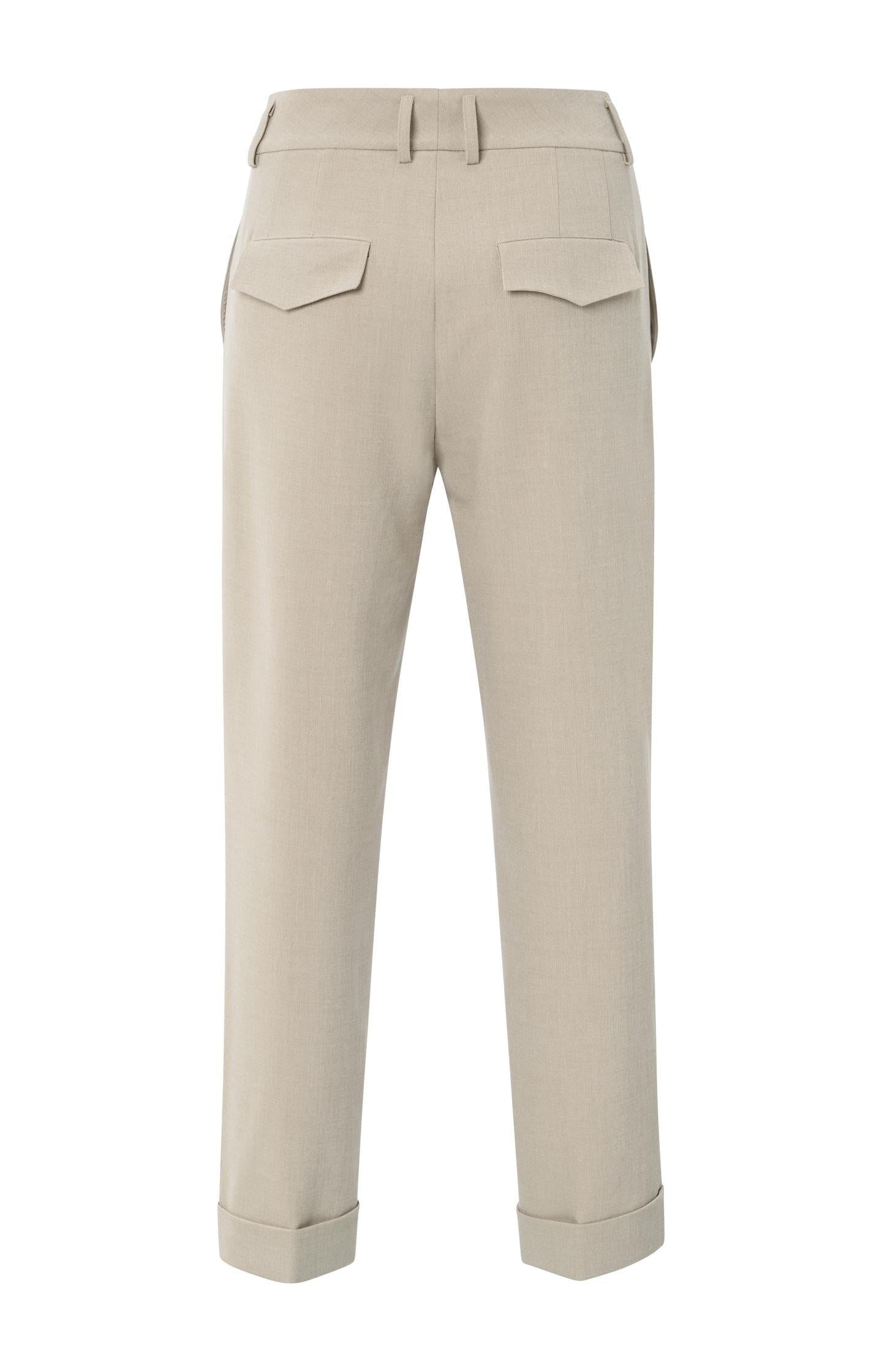 High waist tailored trousers with turn-ups
