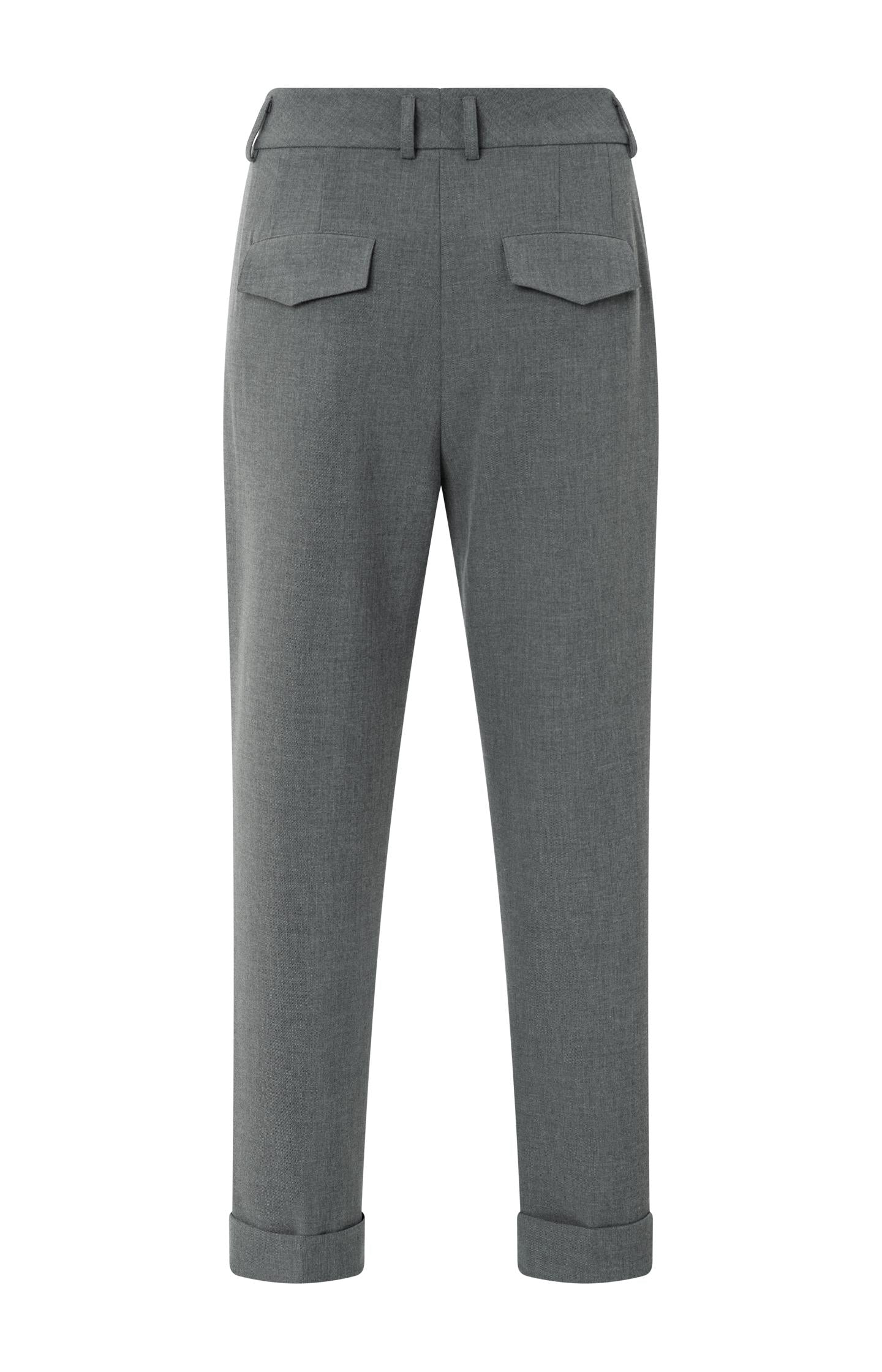 High waist tailored trousers with turn-ups