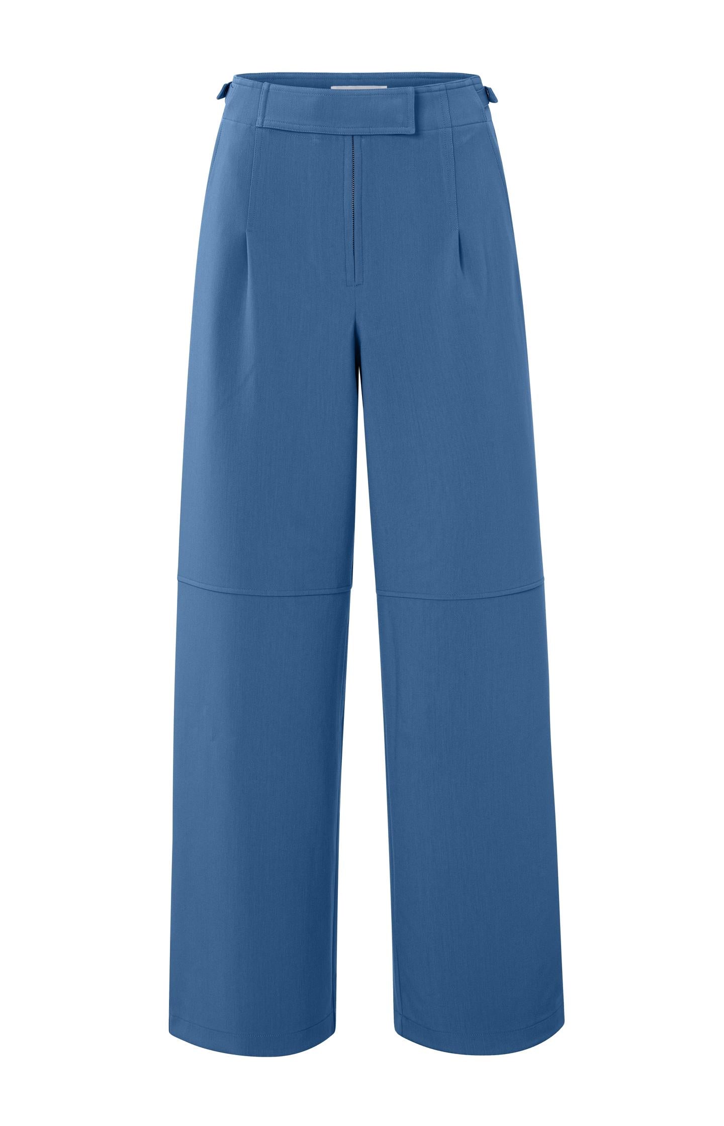 High waist trouser with wide leg, side pockets and zip - Type: product