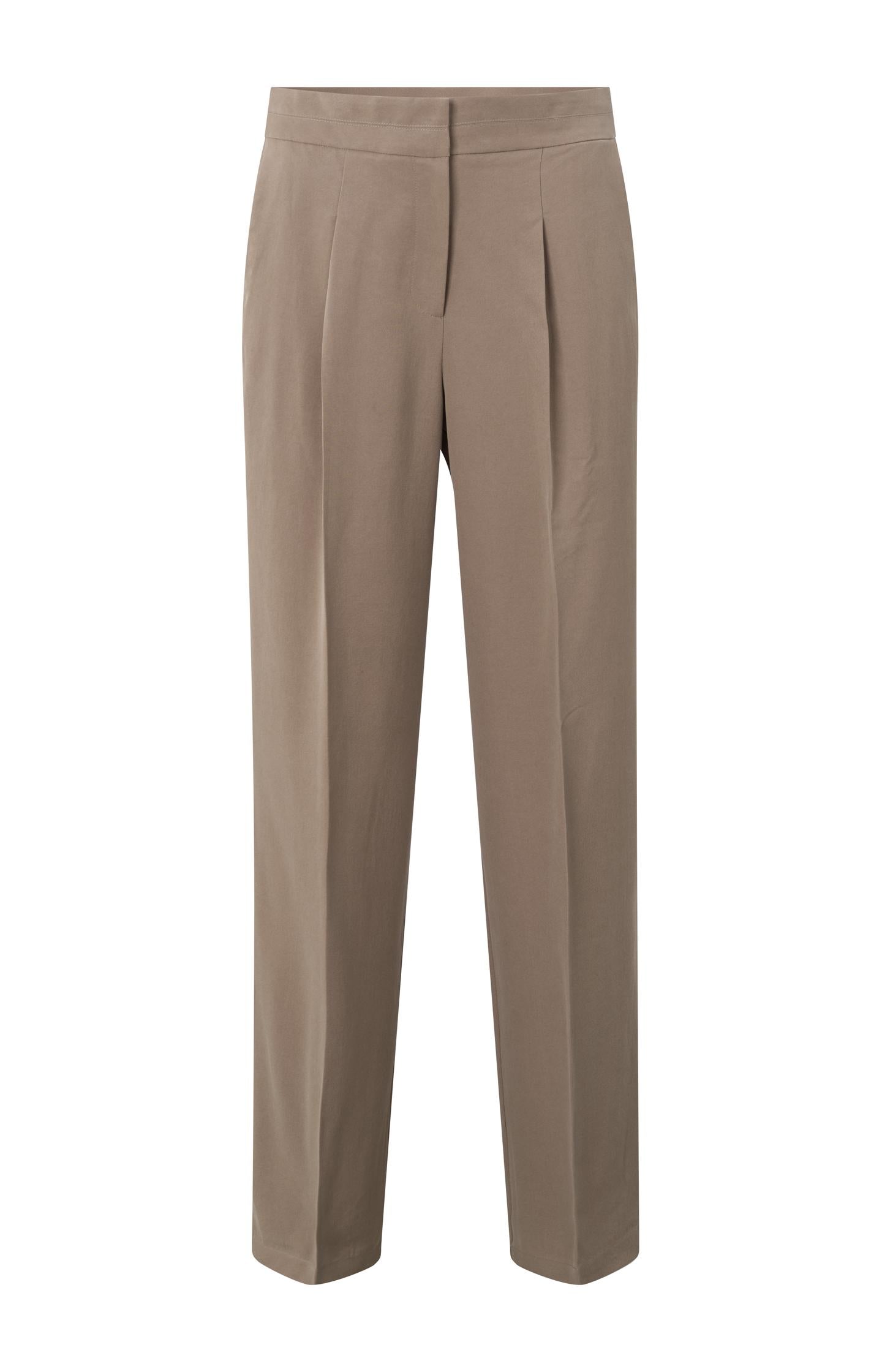 High waist trouser with wide leg, side pockets and zip fly - Type: product