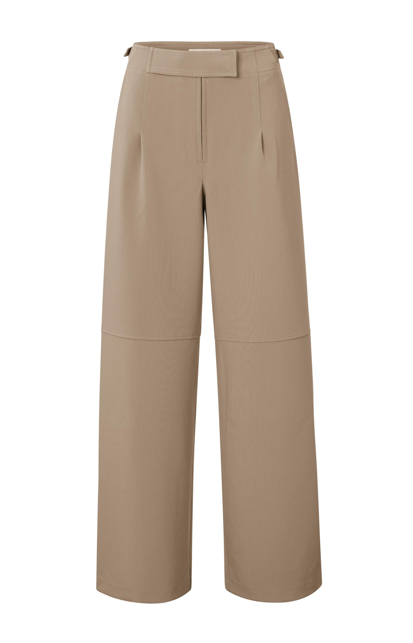 High waist trouser with wide leg, side pockets and zip - Type: product