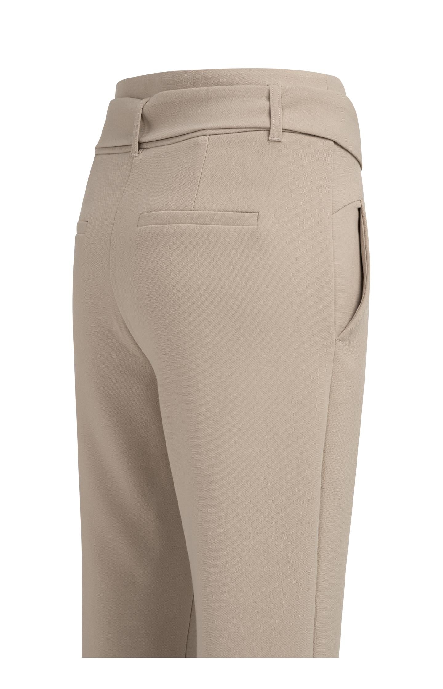 High-waist trousers with belt