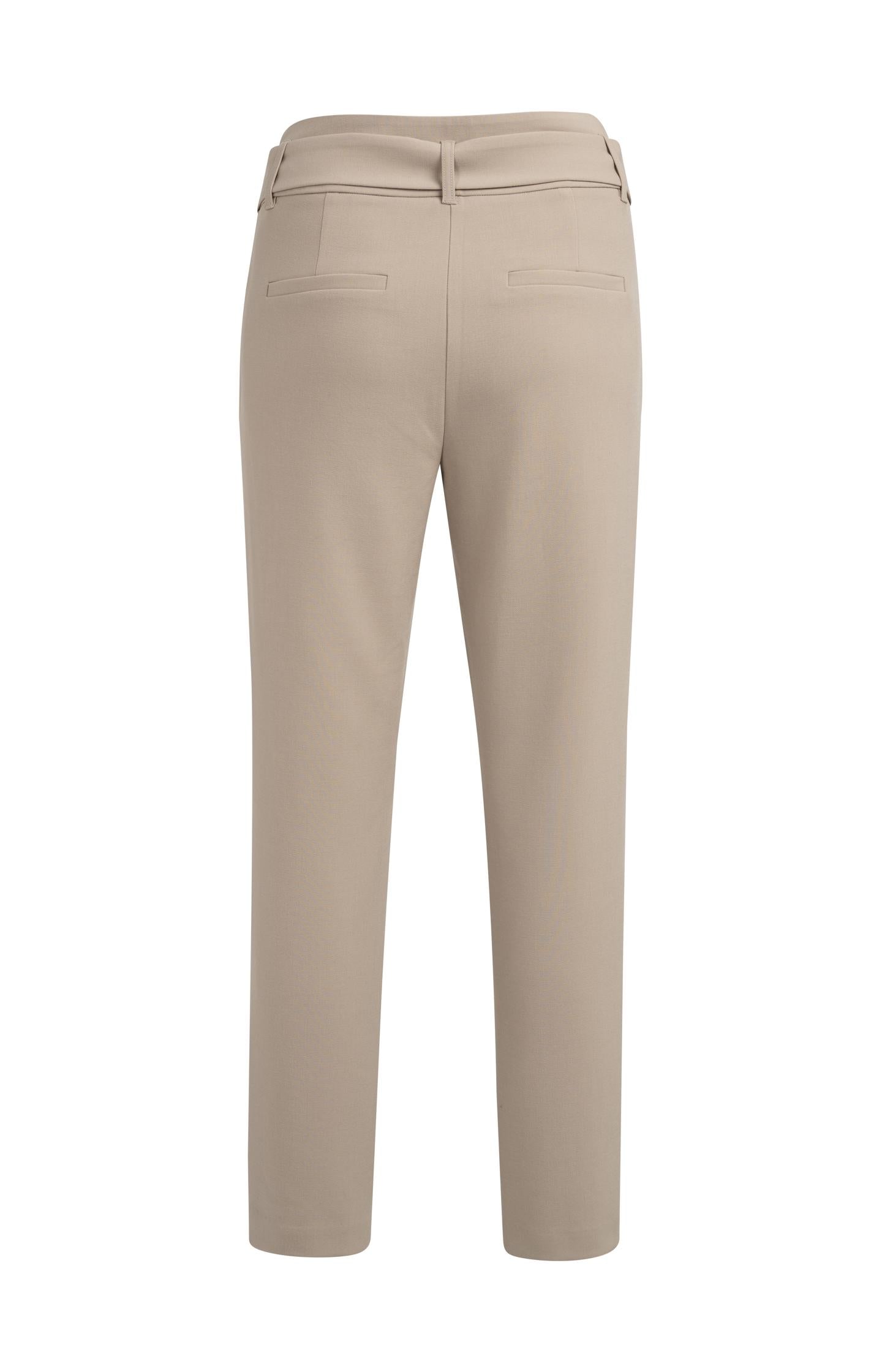 High-waist trousers with belt
