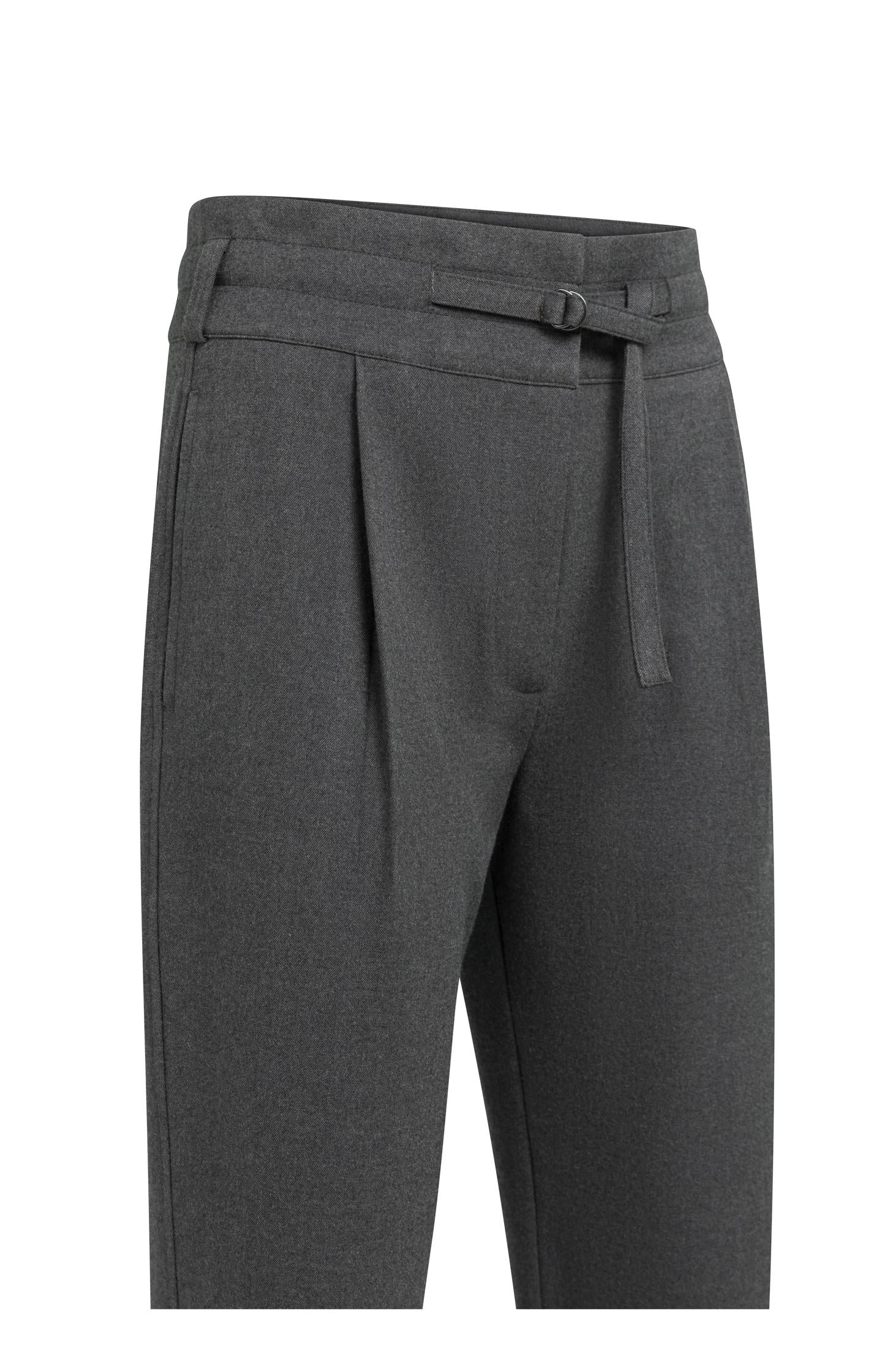 High-waist trousers with belt detail
