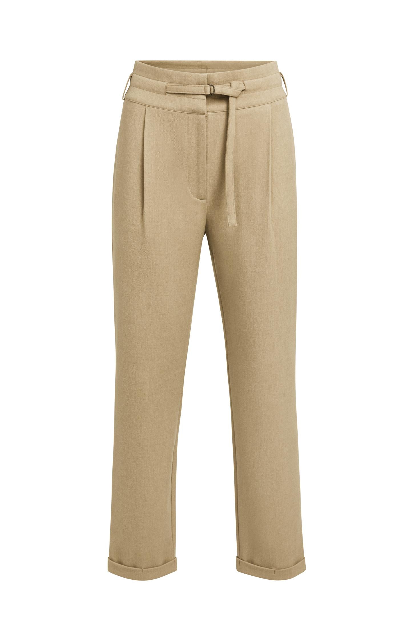 High-waist trousers with belt detail