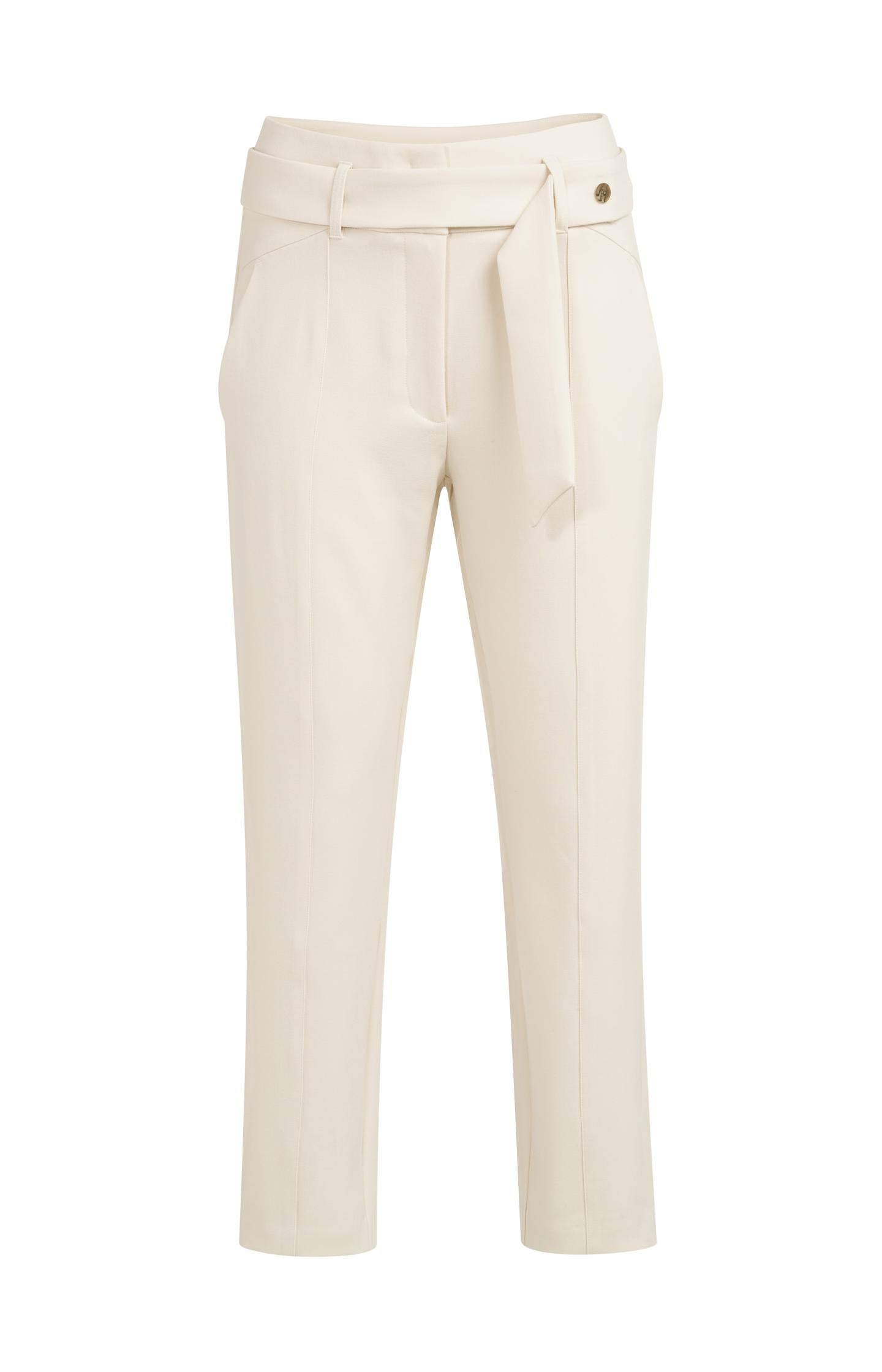 High-waist trousers with belt