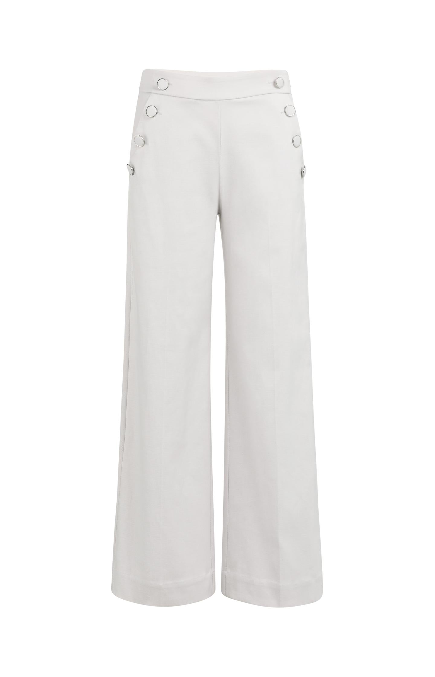 High waist trousers with decorative buttons and wide legs - Type: product