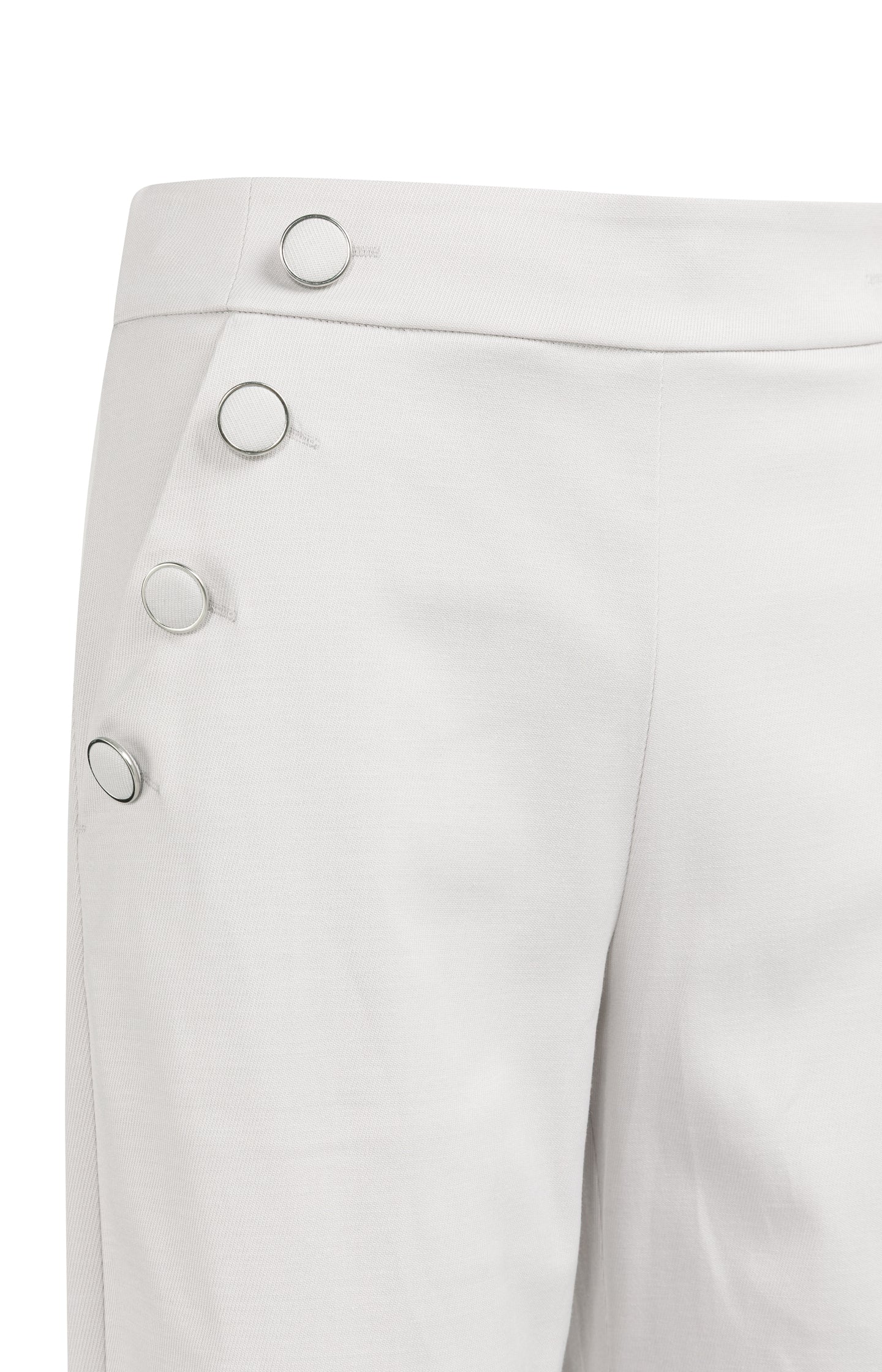 High waist trousers with decorative buttons and wide legs