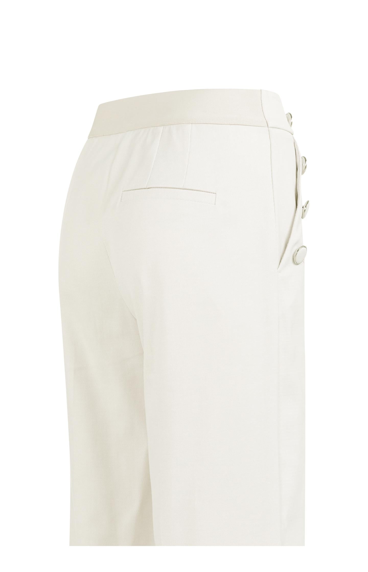 High waist trousers with decorative buttons and wide legs