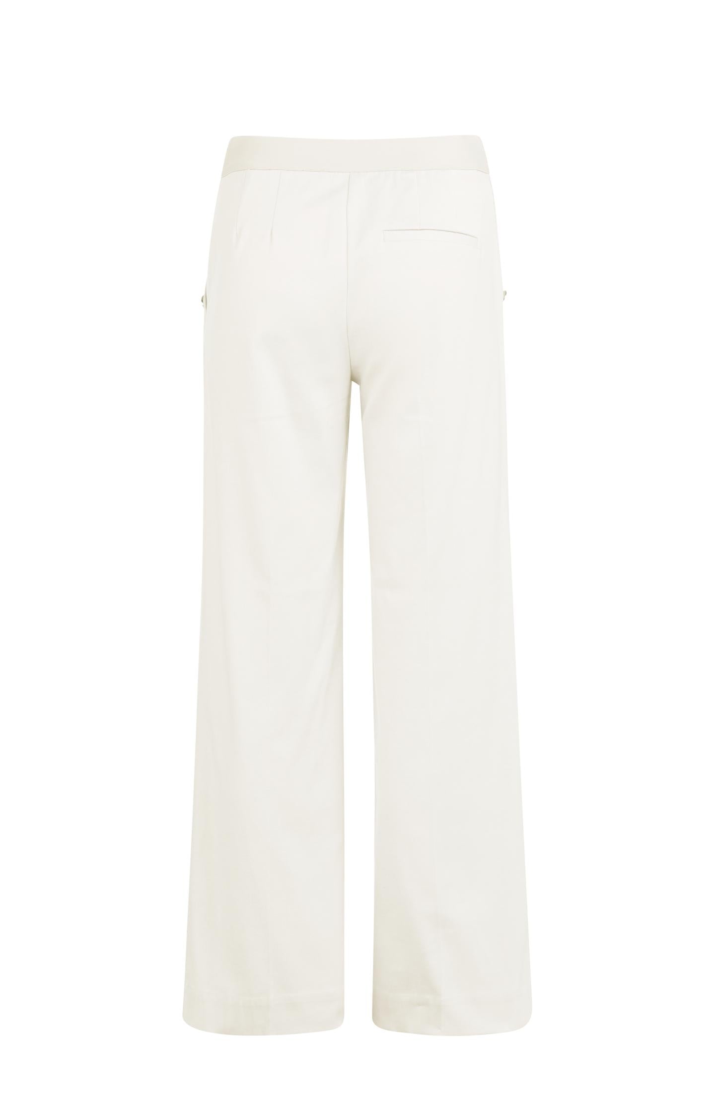 High waist trousers with decorative buttons and wide legs