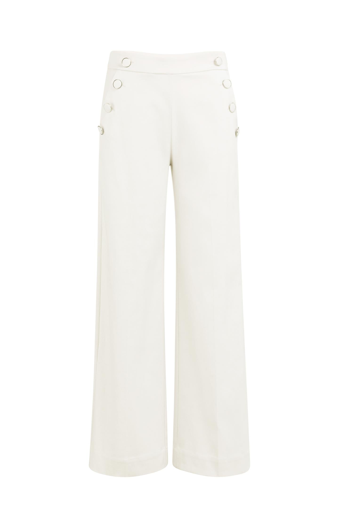 High waist trousers with decorative buttons and wide legs - Type: product
