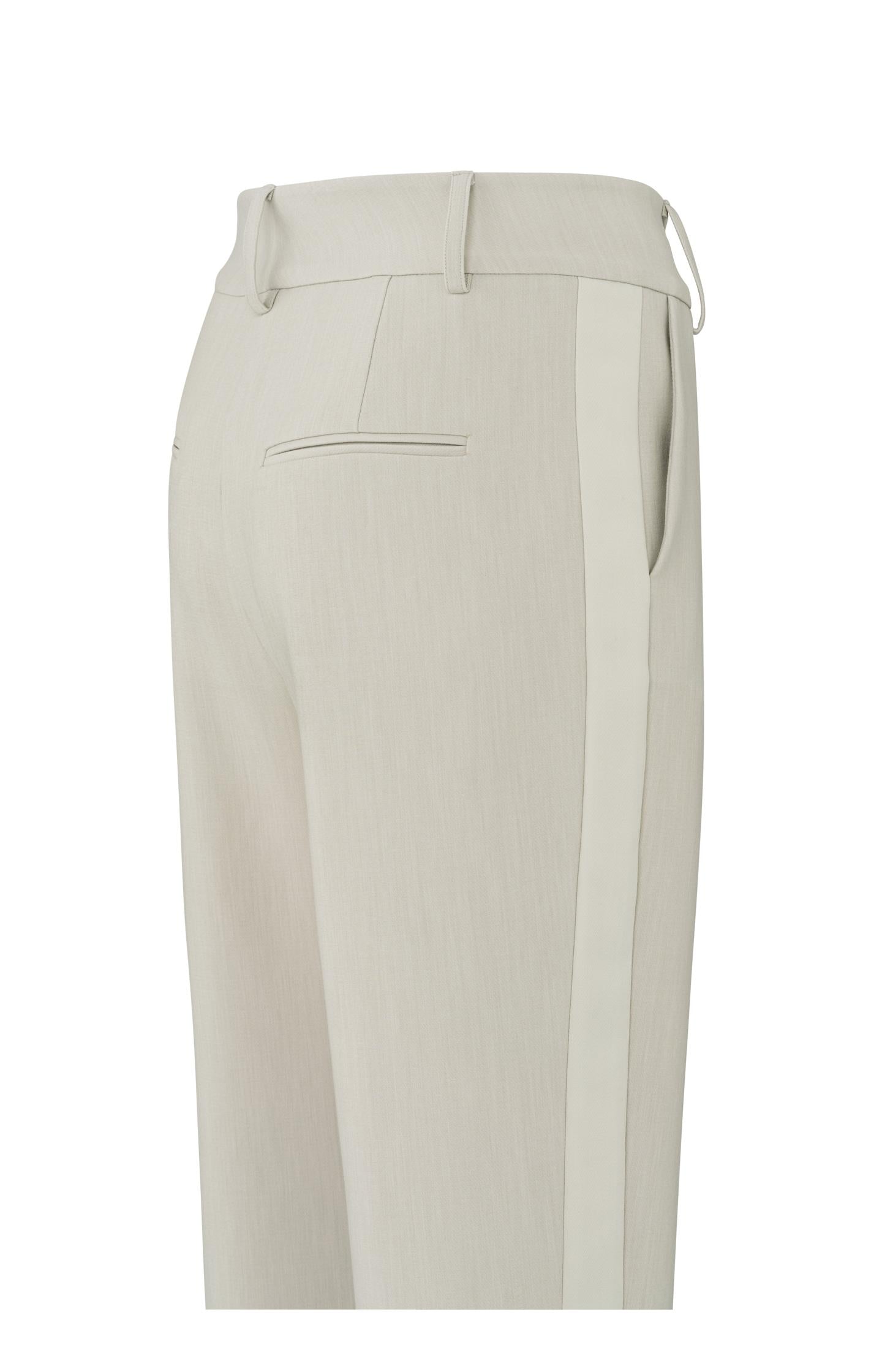 High-waist trousers with piping detail and straight legs