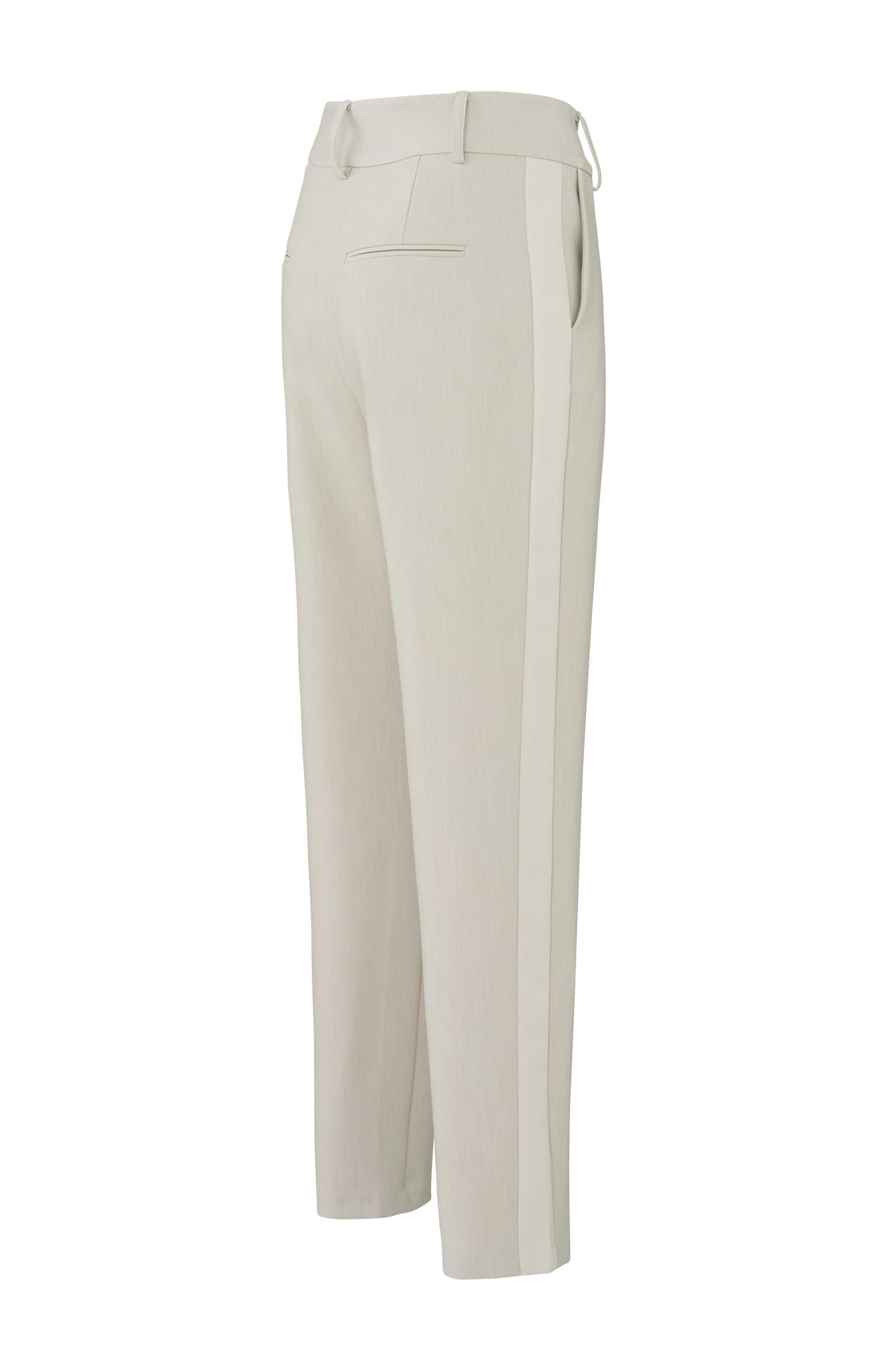 High-waist trousers with piping detail and straight legs