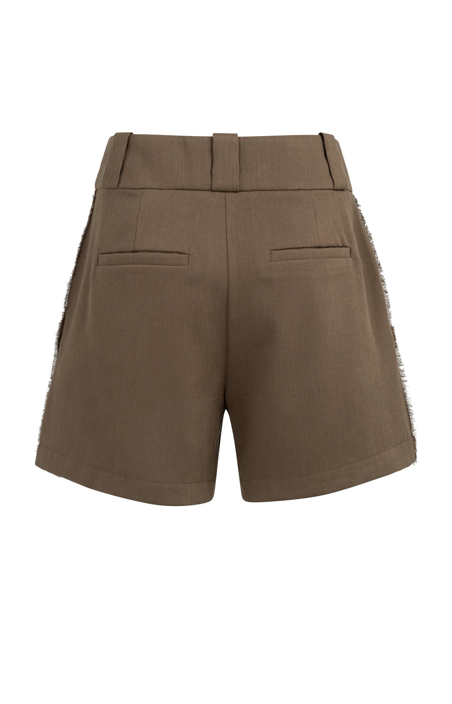 High-waisted shorts in a linen blend