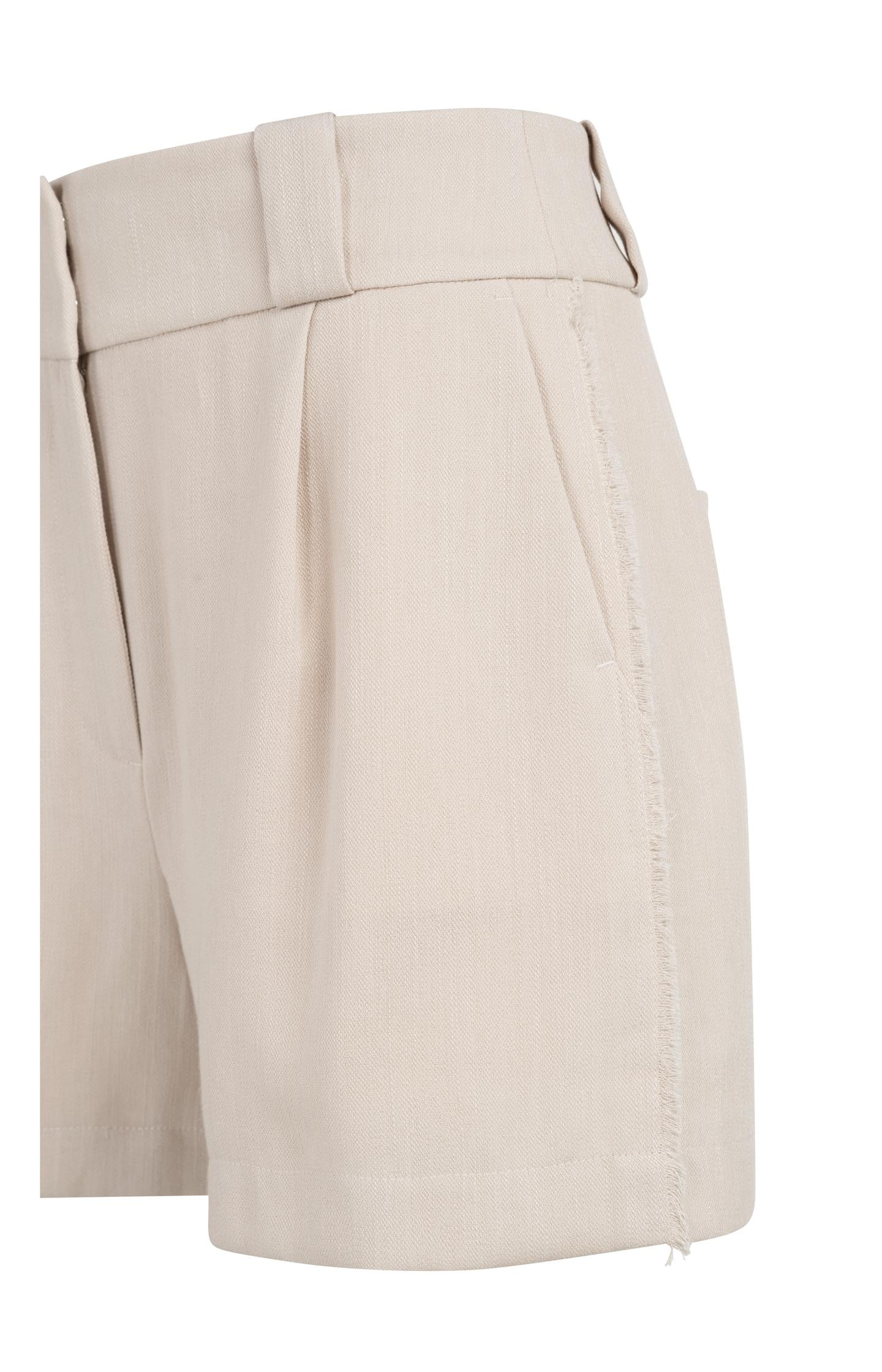 High-waisted shorts in a linen blend - Type: product